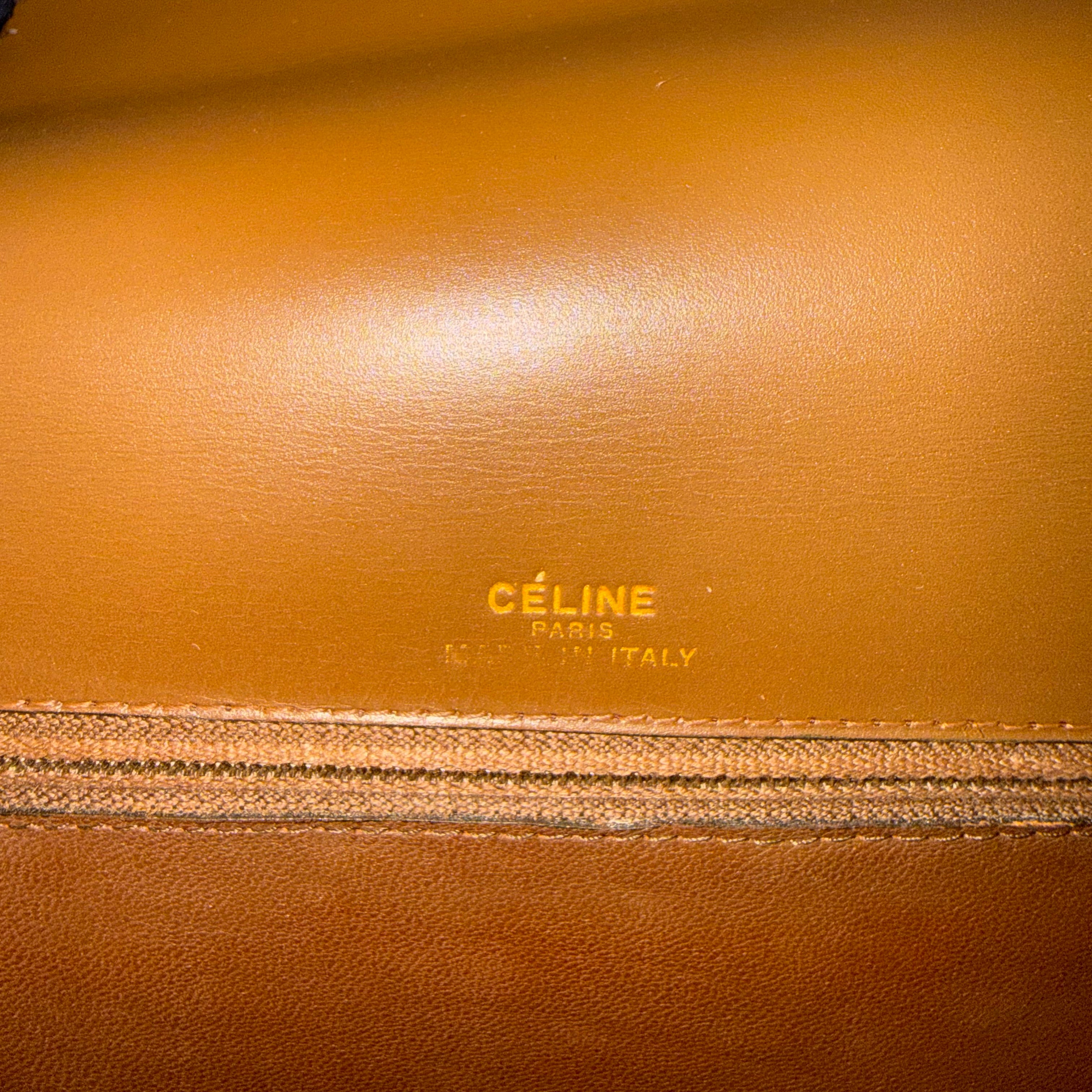 Celine Vintage Brown Triomphe Shoulder Bag