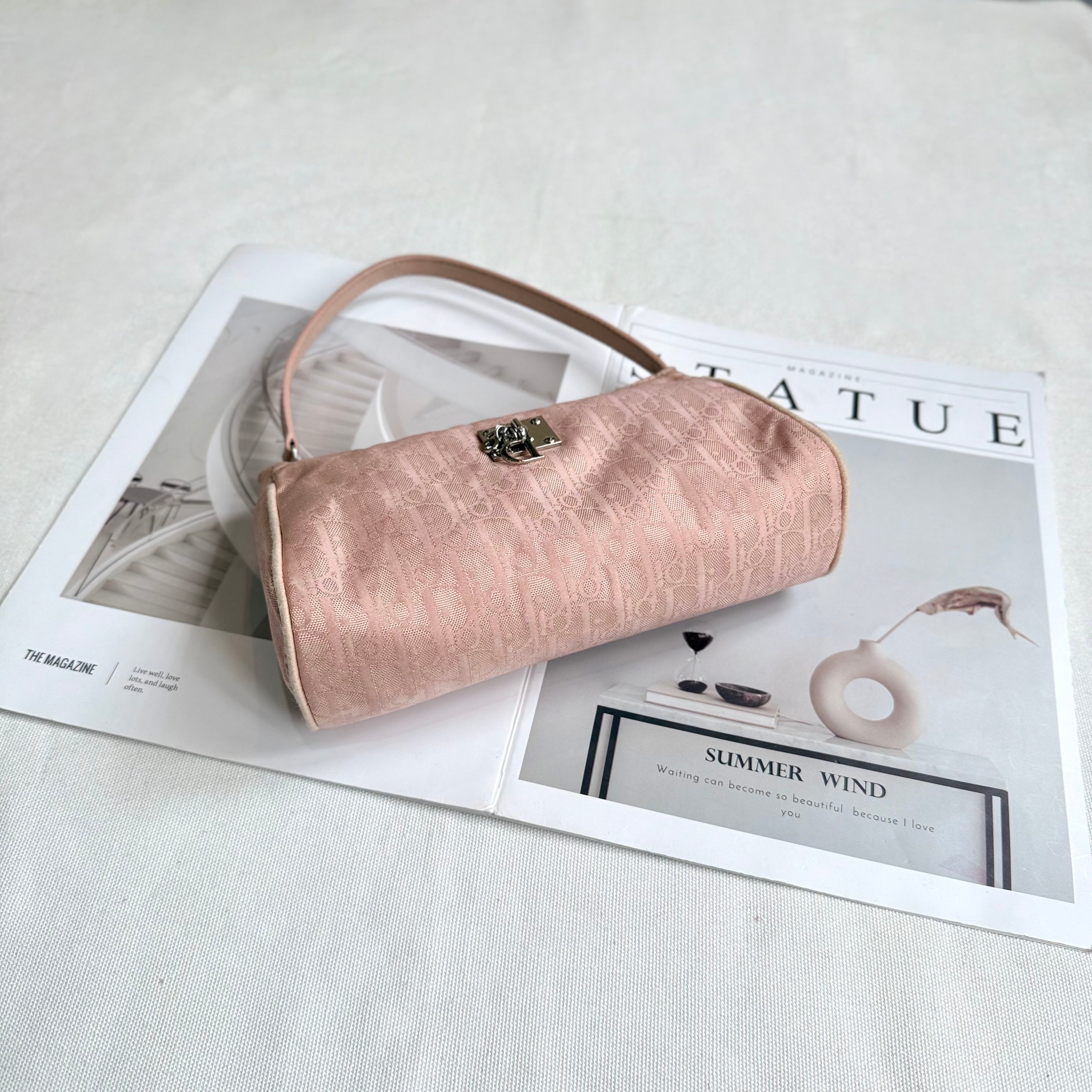 Christian Dior Light Pink Trotter Monogram Pochette Bag