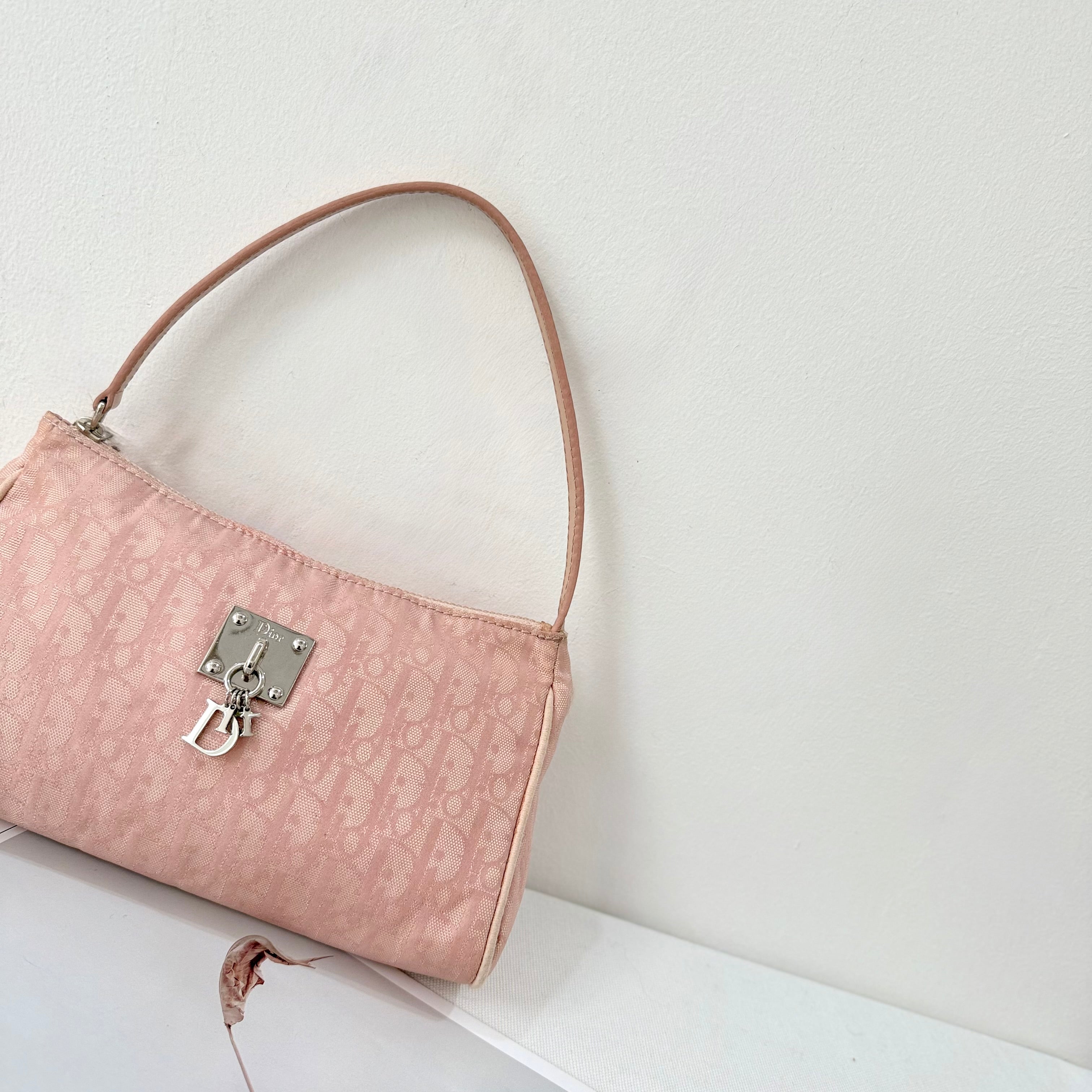 Christian Dior Light Pink Trotter Monogram Pochette Bag