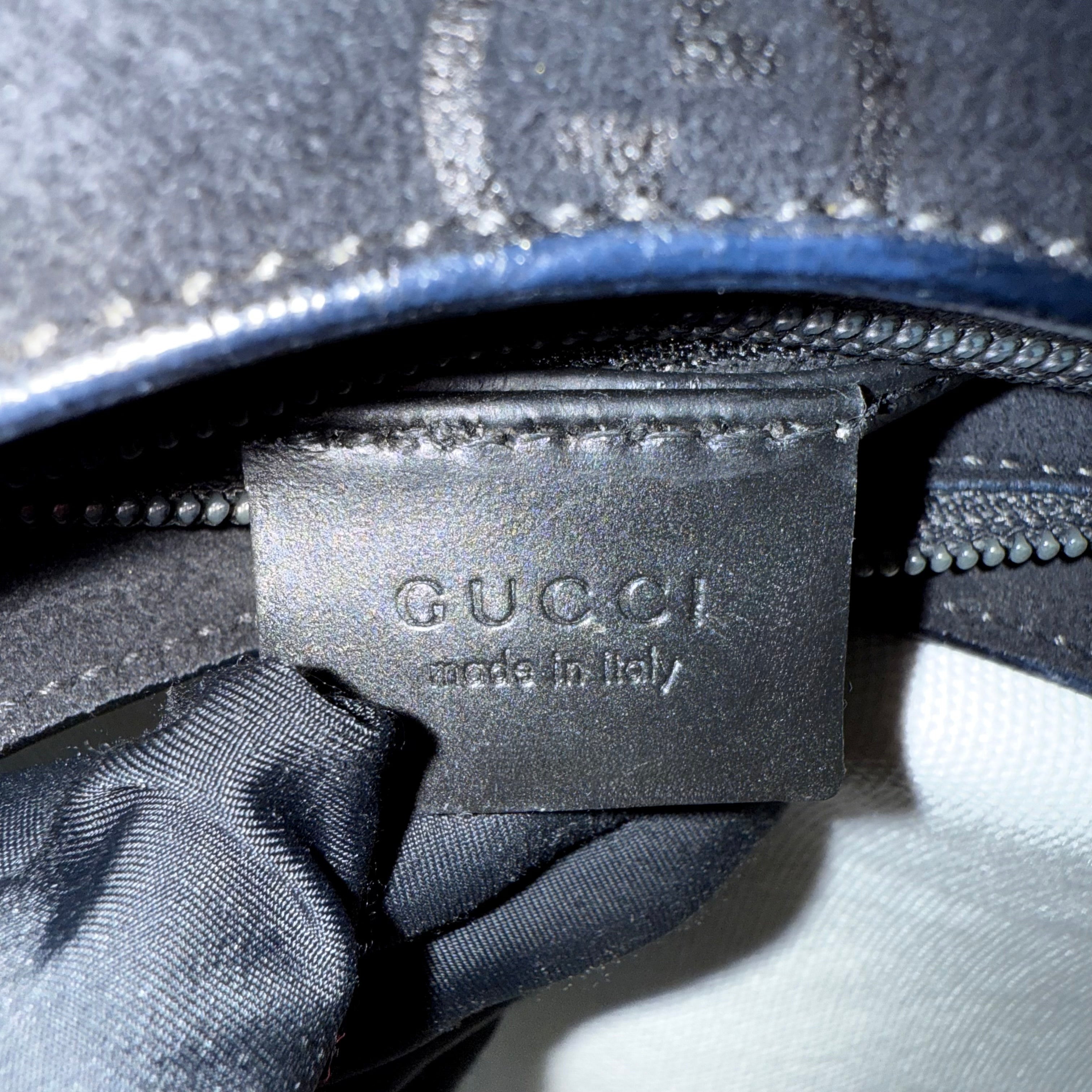 Gucci Black Bamboo Handle Suede Shoulder Bag