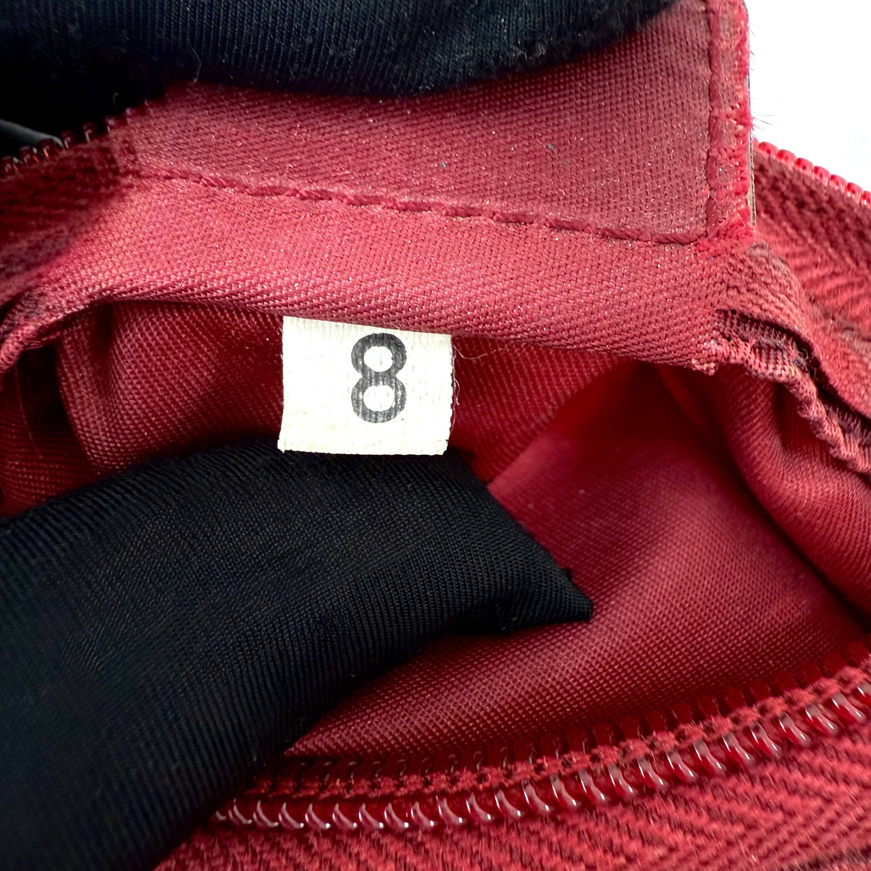Prada Burgundy Nylon Triangle Logo Pochette Bag