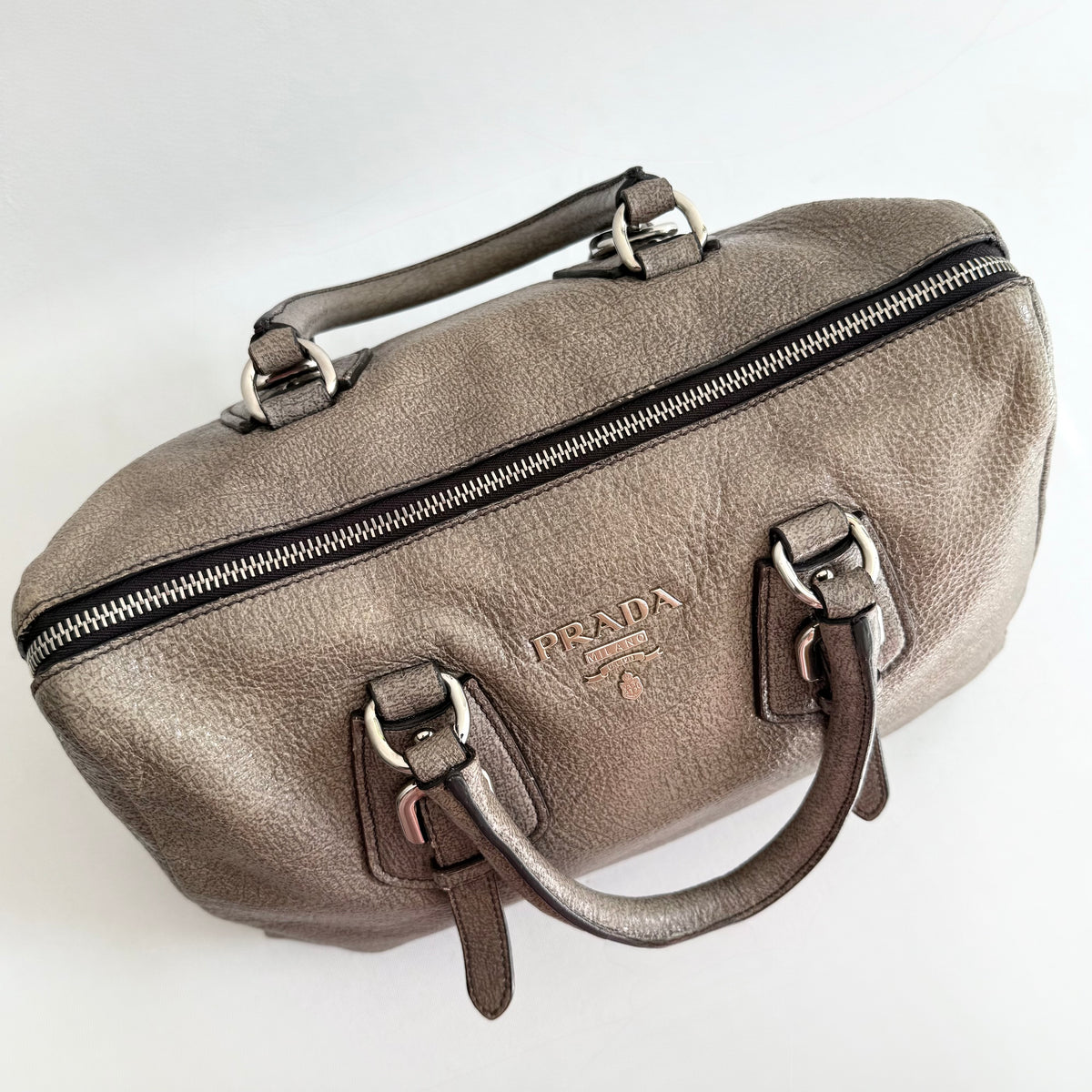 PRADA DAINO ANTIK Grey boston bag