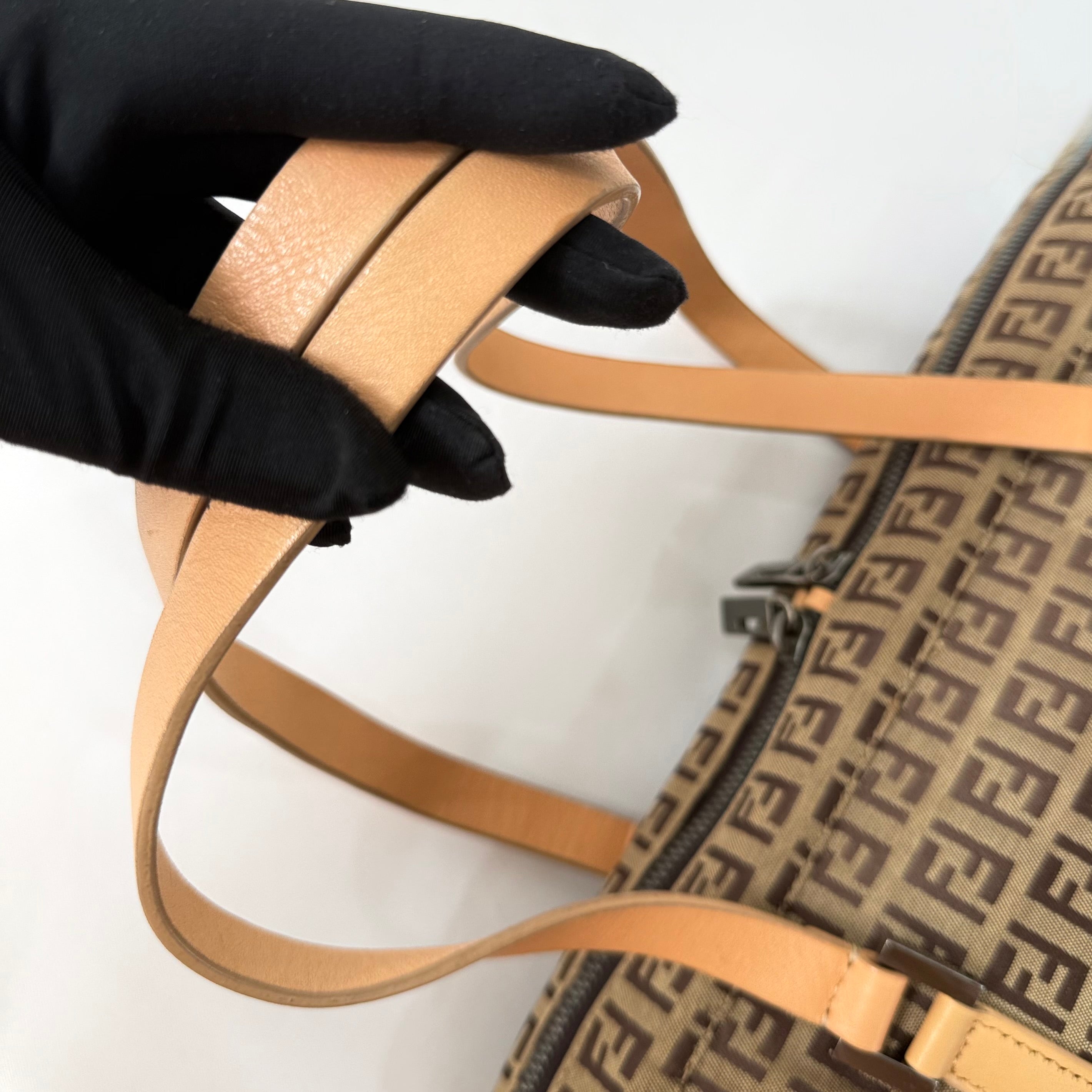 Fendi Vintage Brown Zucchino Canvas Tote