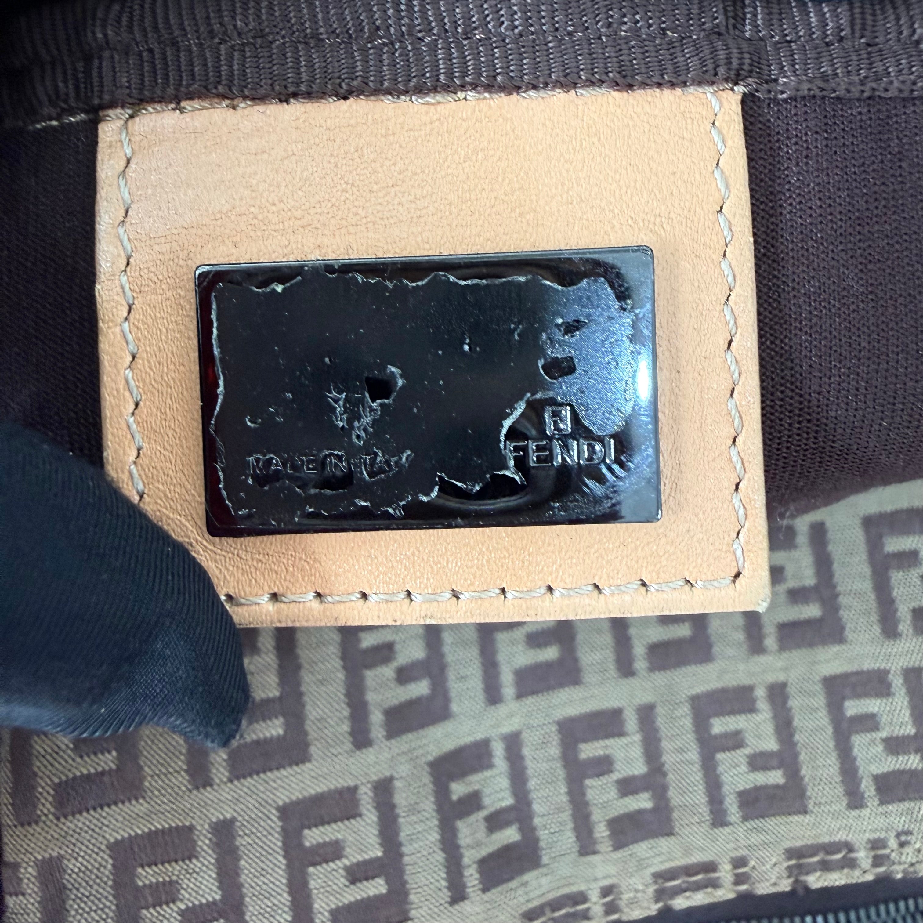 Fendi Vintage Brown Zucchino Canvas Tote