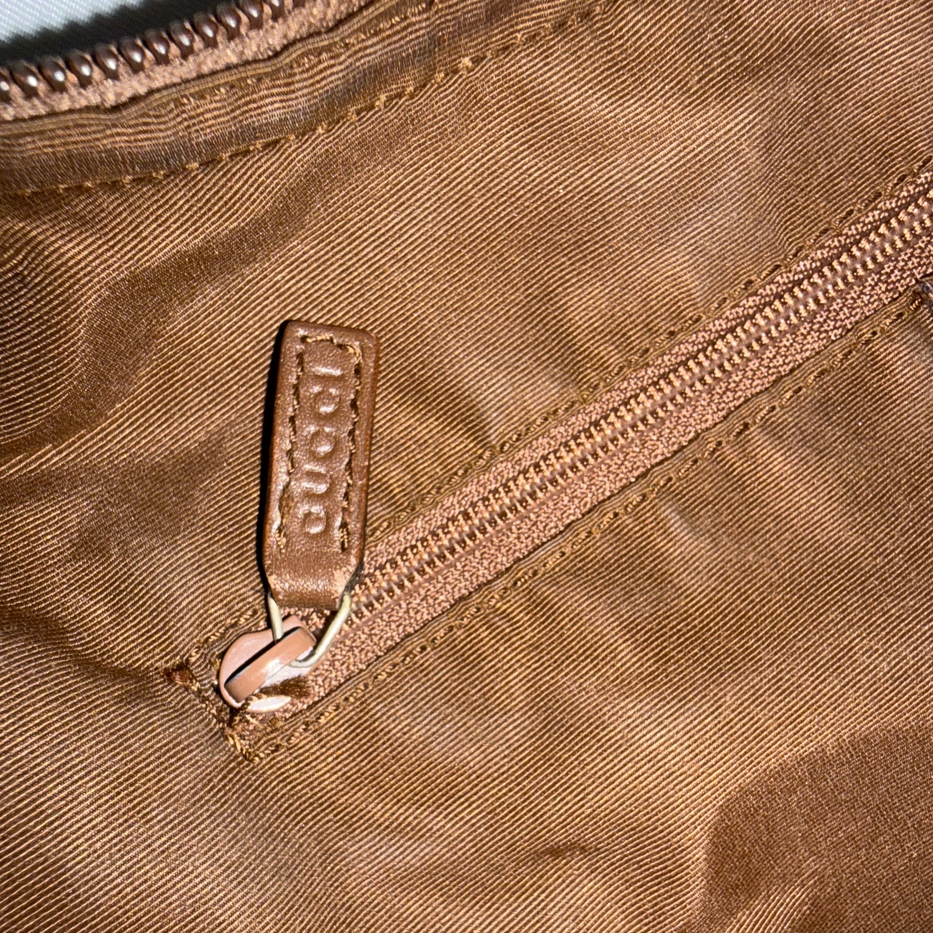 Gucci GG Brown Canvas Hobo Shoulder Bag