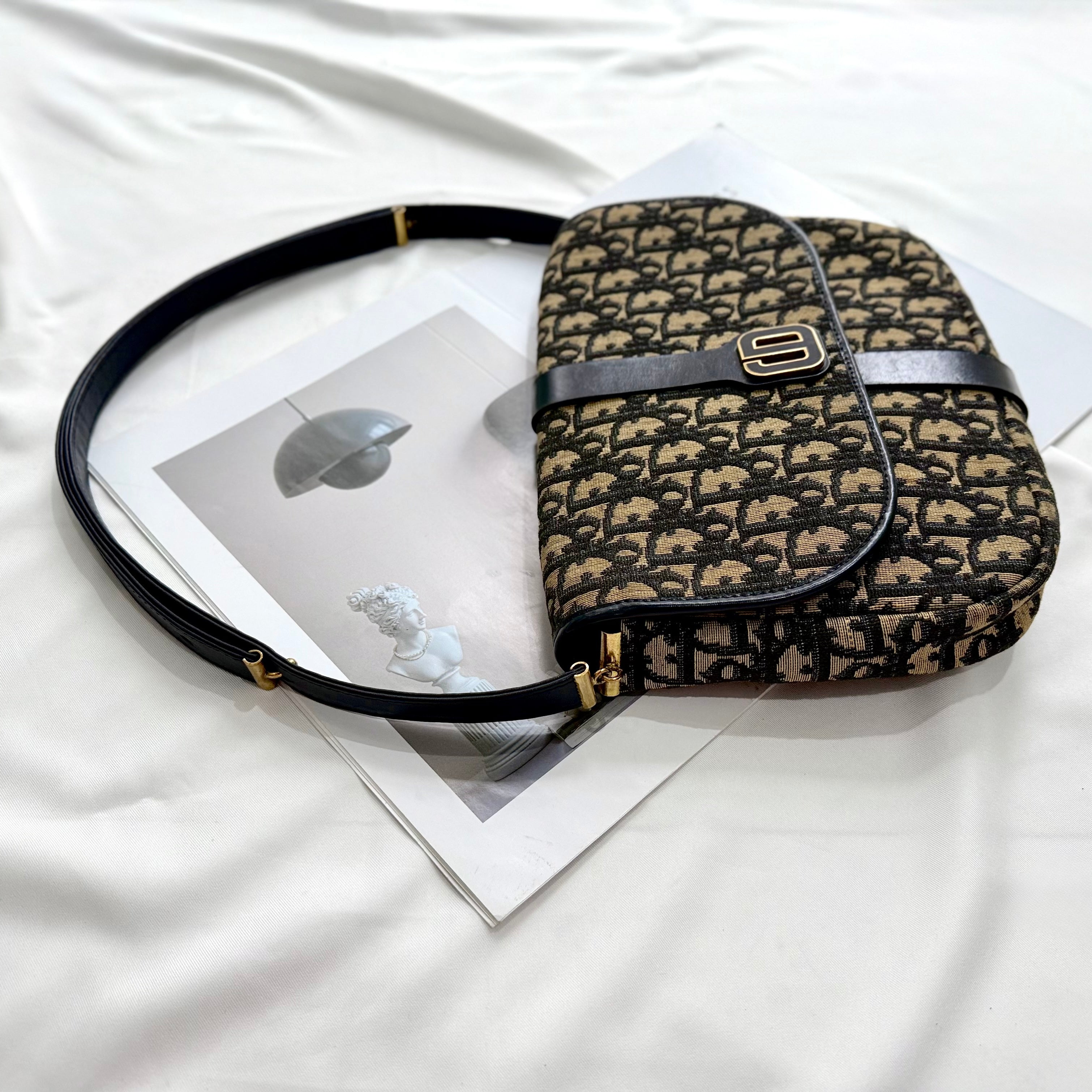 Dior Vintage Shoulder Bag Canvas Trotter