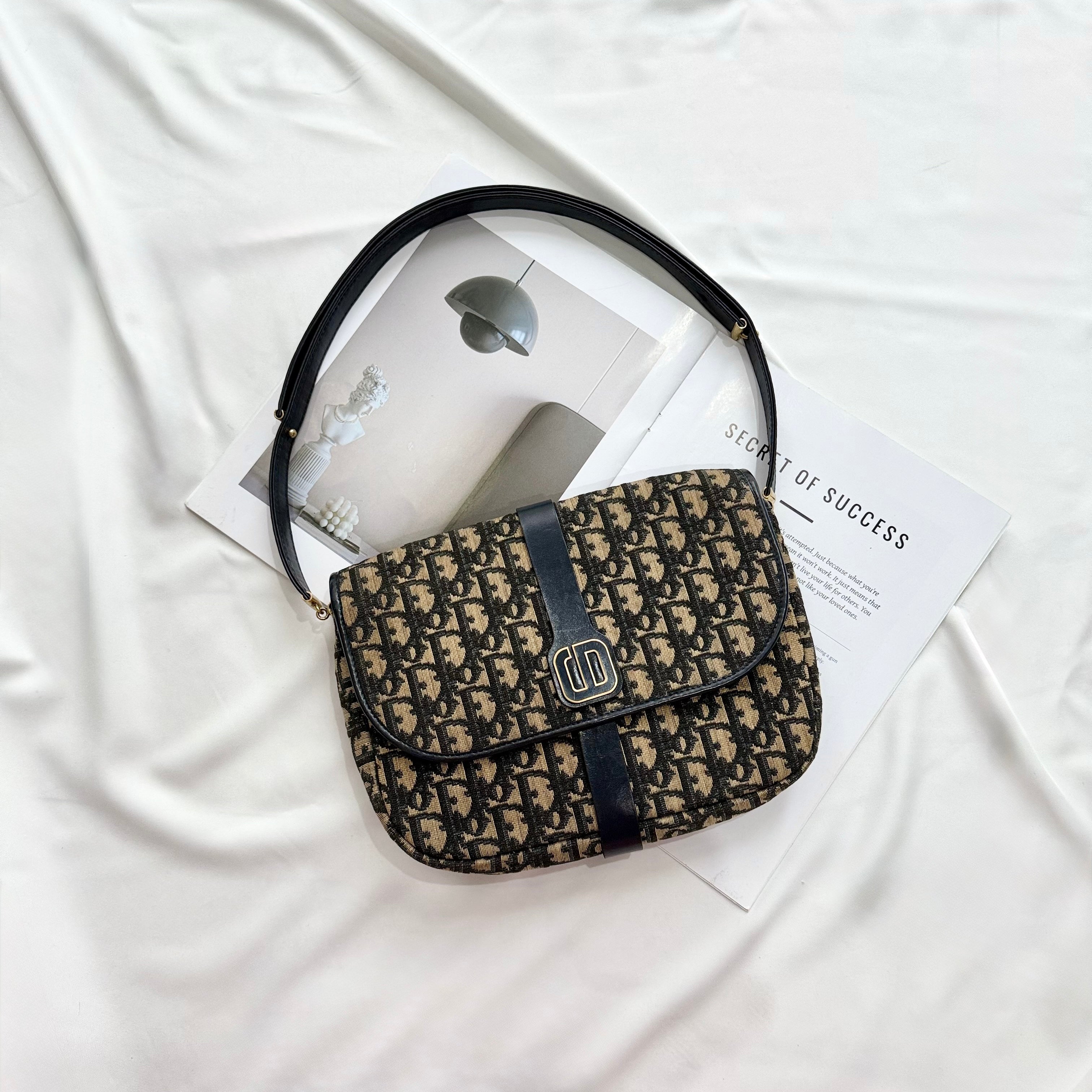 Dior Vintage Shoulder Bag Canvas Trotter