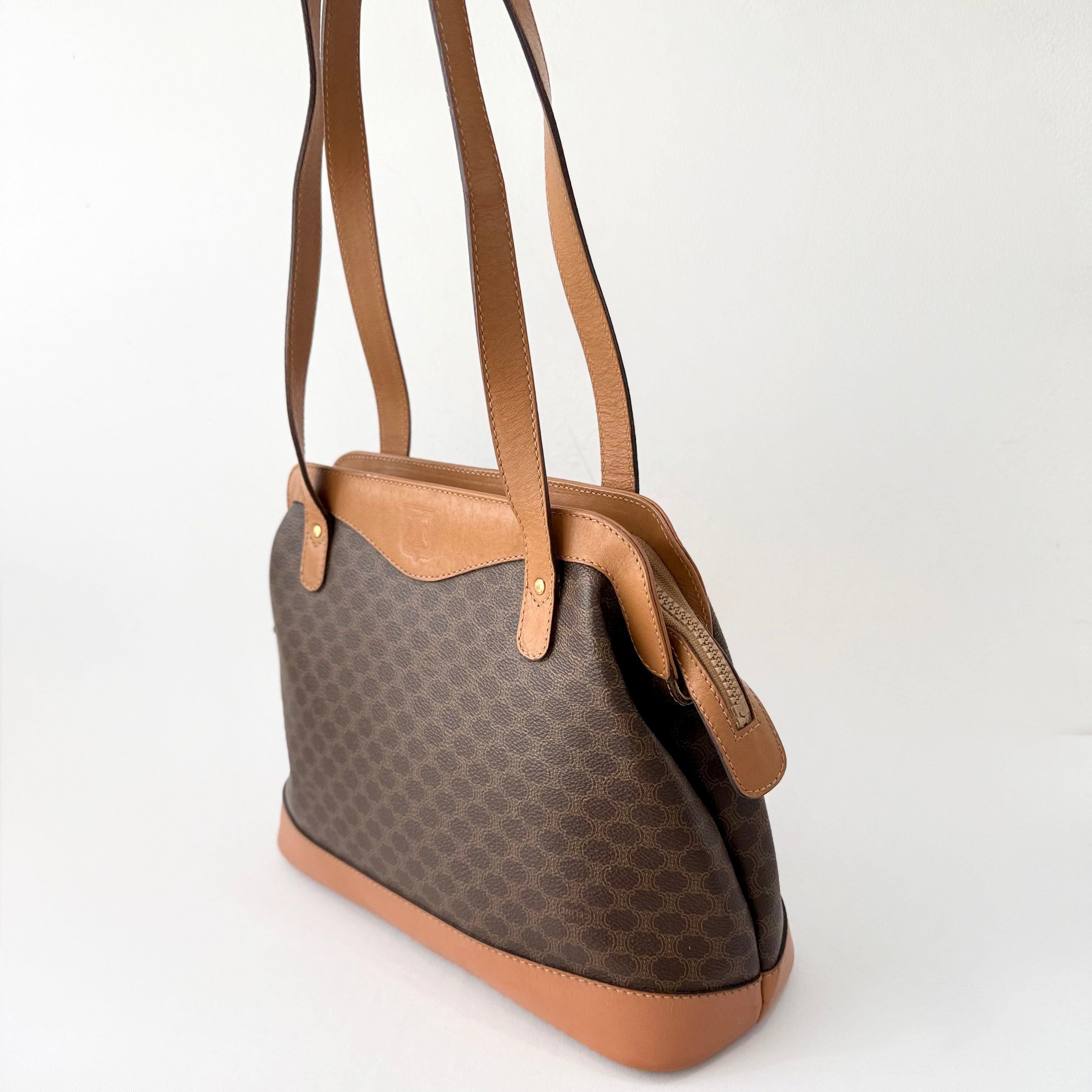 Celine Triomphe Macadam Vintage Shoulder Bag