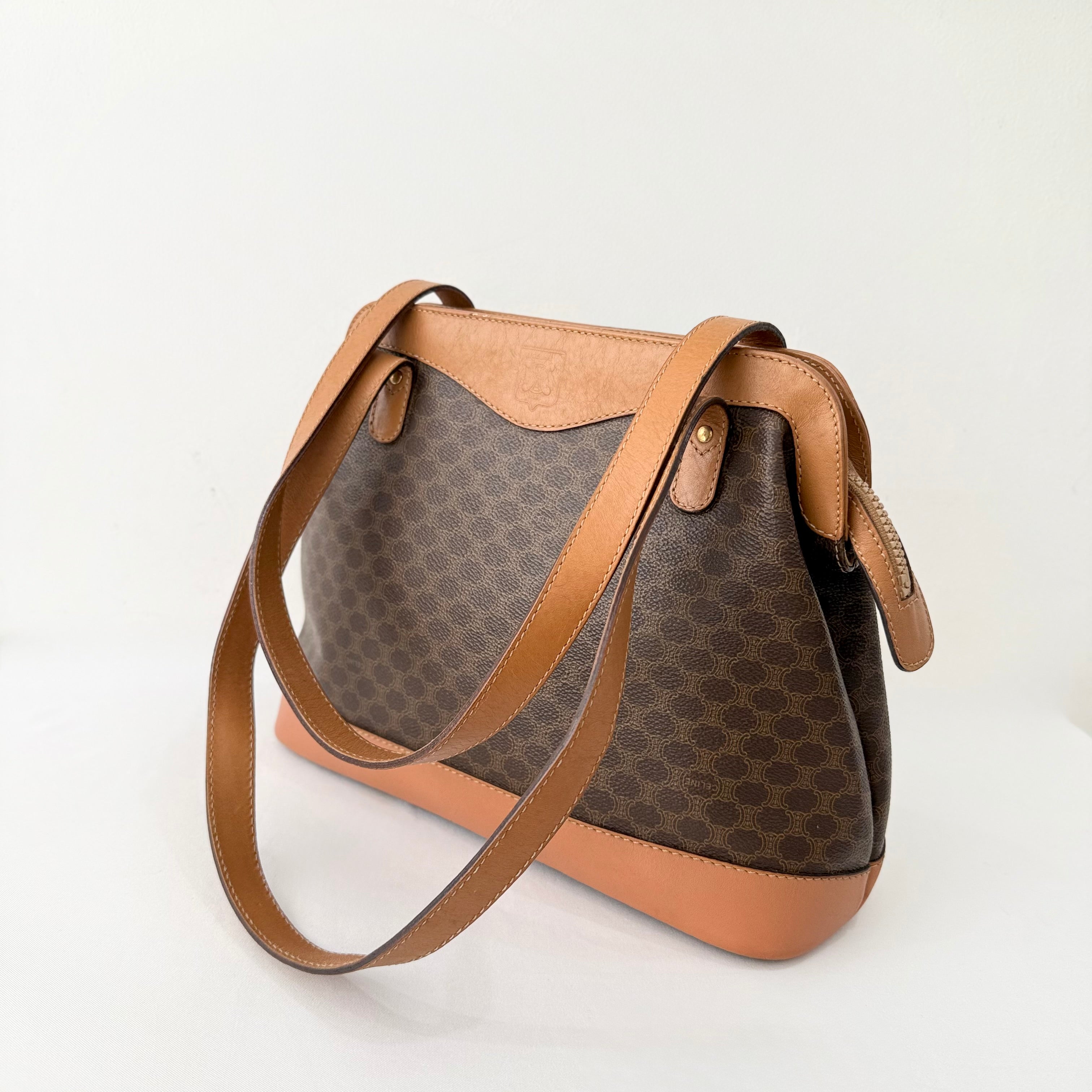 Celine Triomphe Macadam Vintage Shoulder Bag