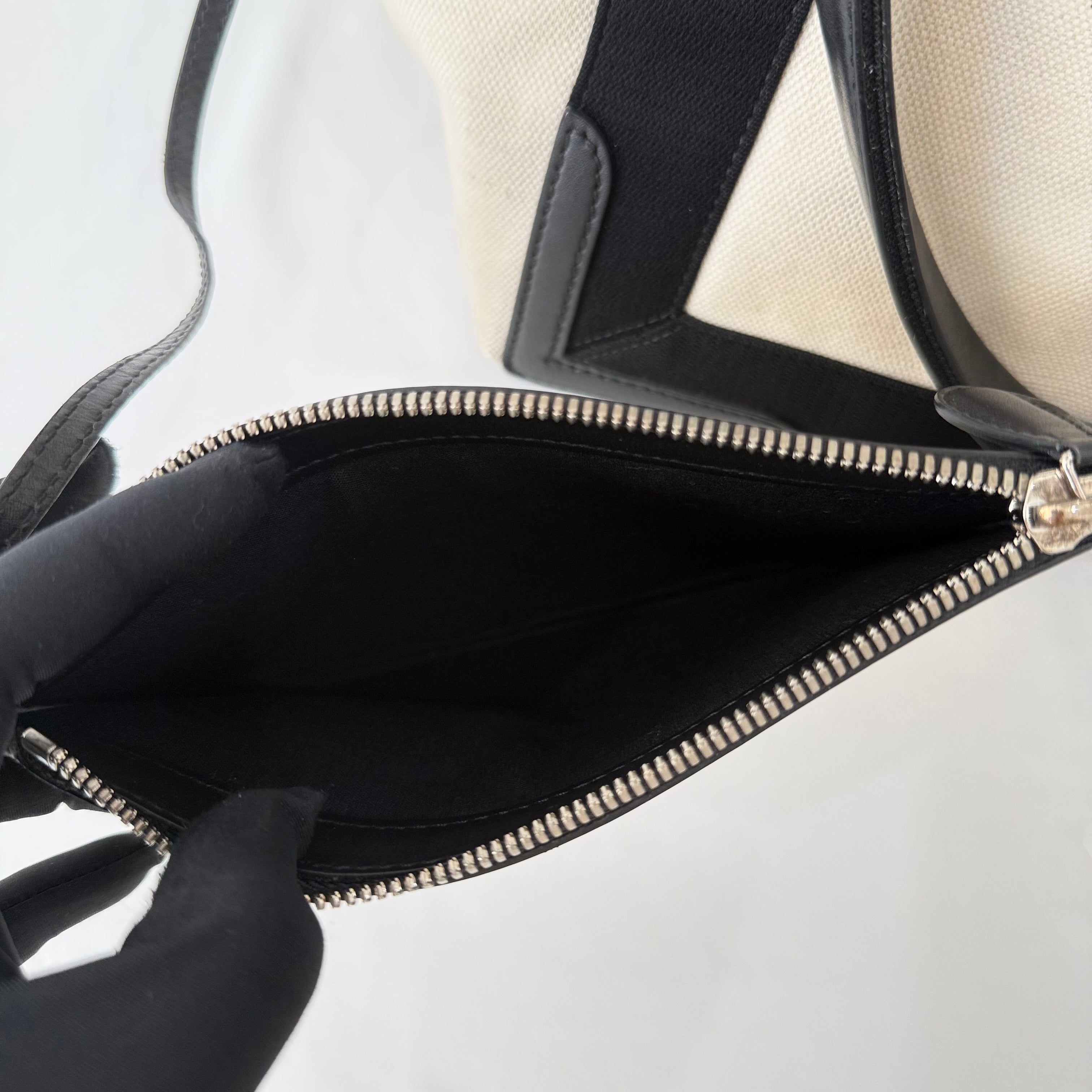 Balenciaga Cabas Tote Bag Canvas/Calfskin Beige/Black