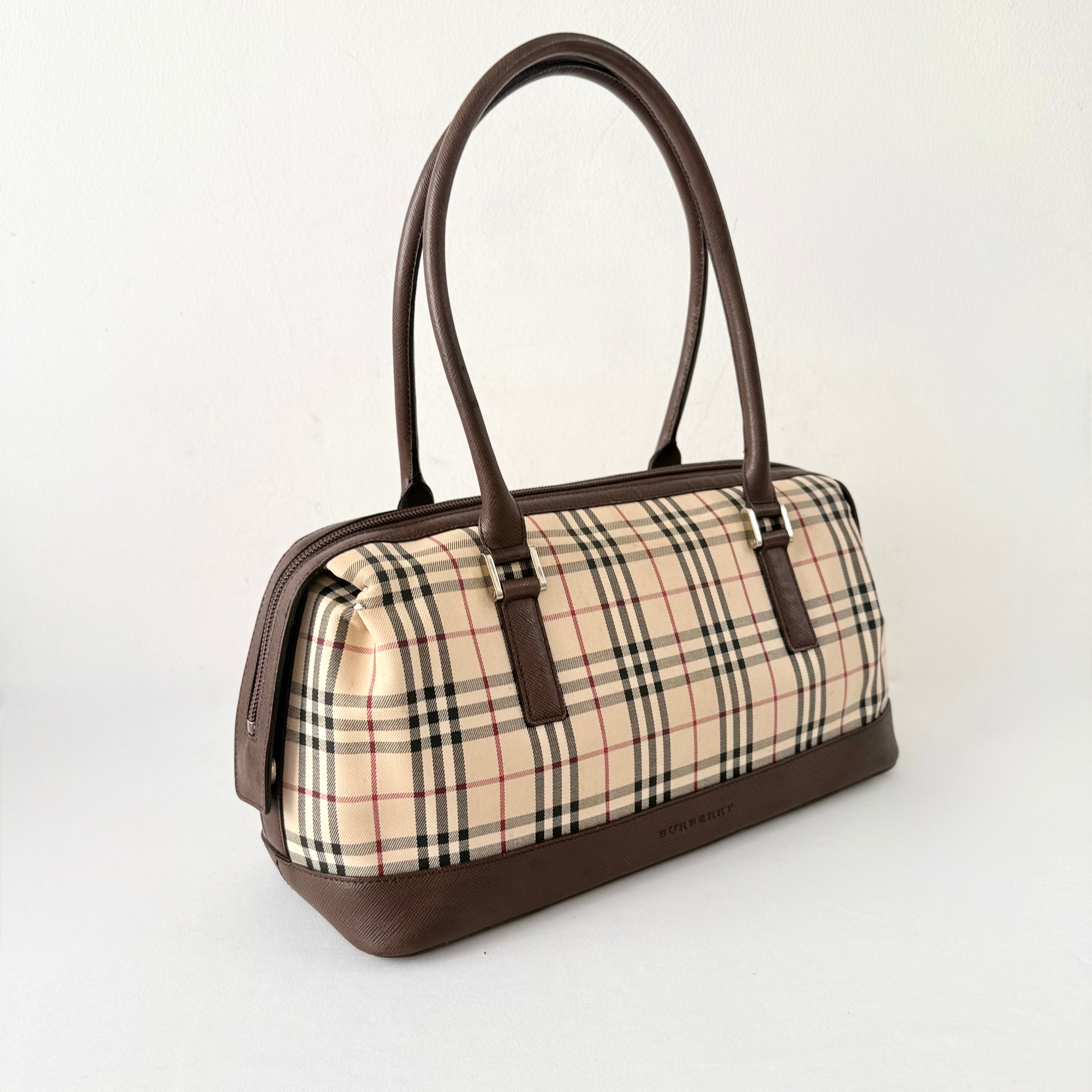 Burberry Nova Check Boston Shoulder Bag