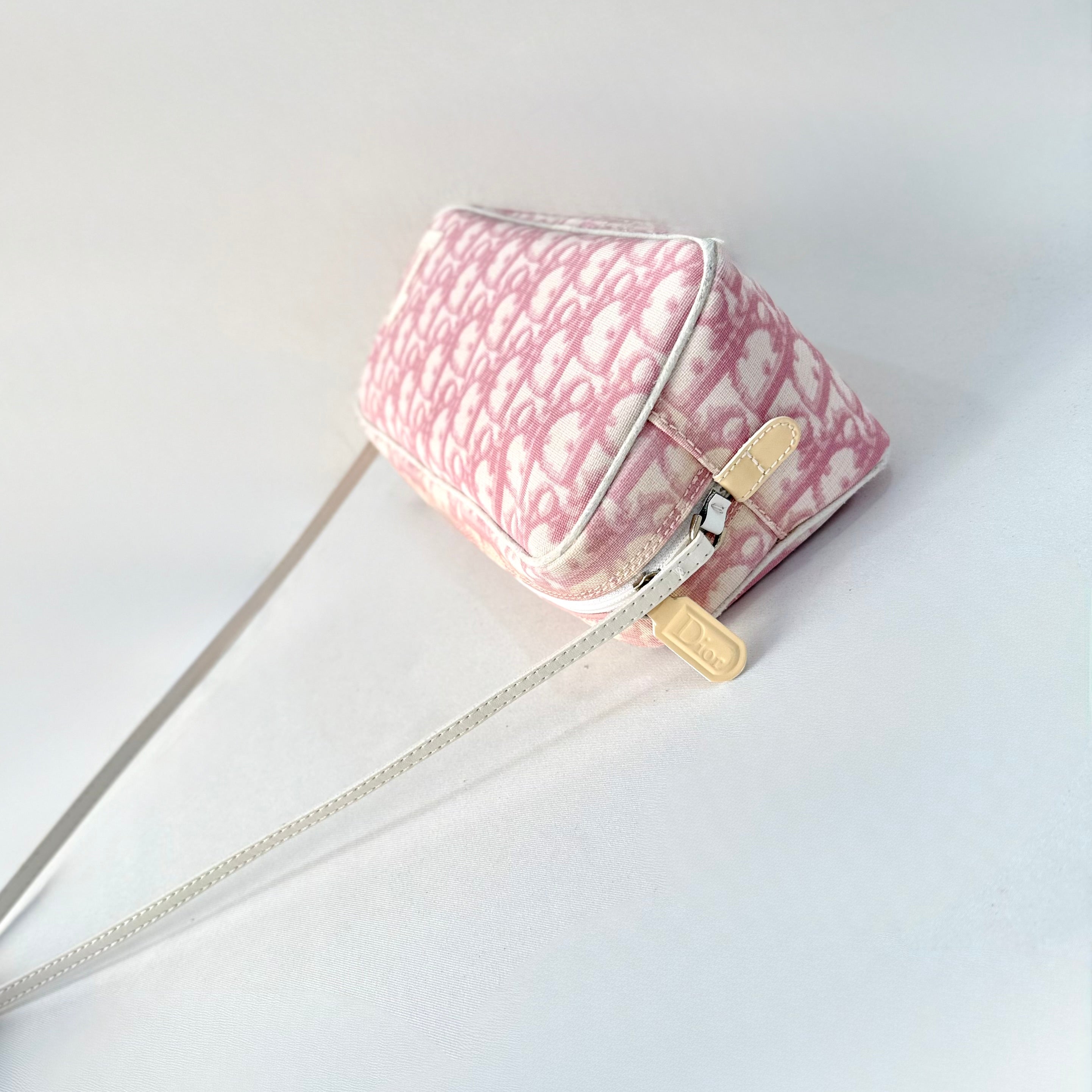 Christian Dior Girly Pink Trotter Monogram Shoulder Bag