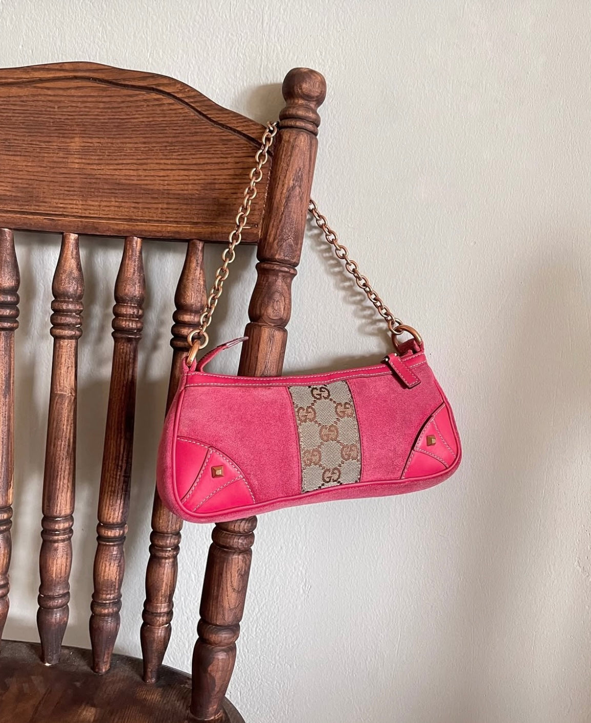 Gucci Suede Nailhead Pochette