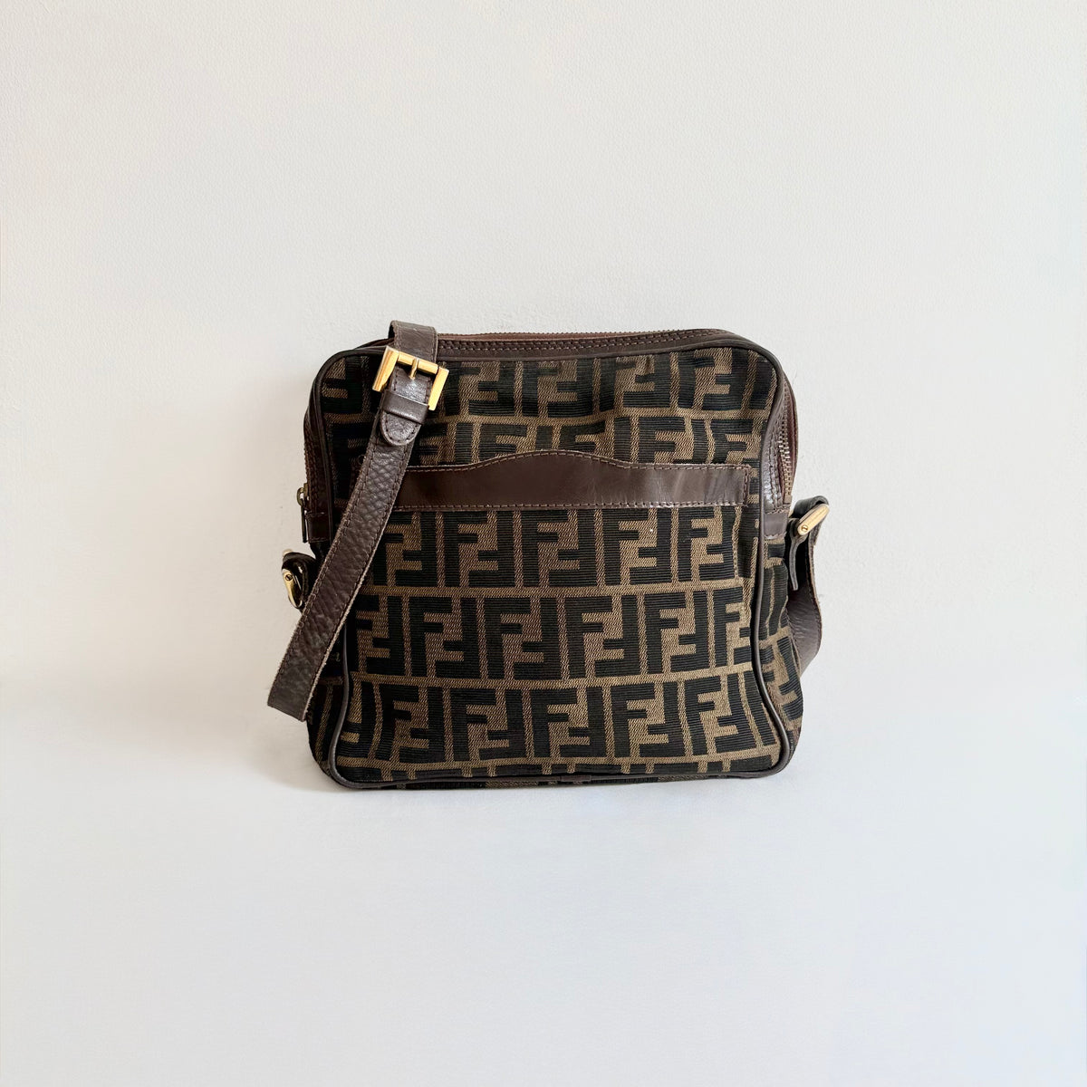 Fendi Zucca FF Vintage Vintage Brown Crossbody