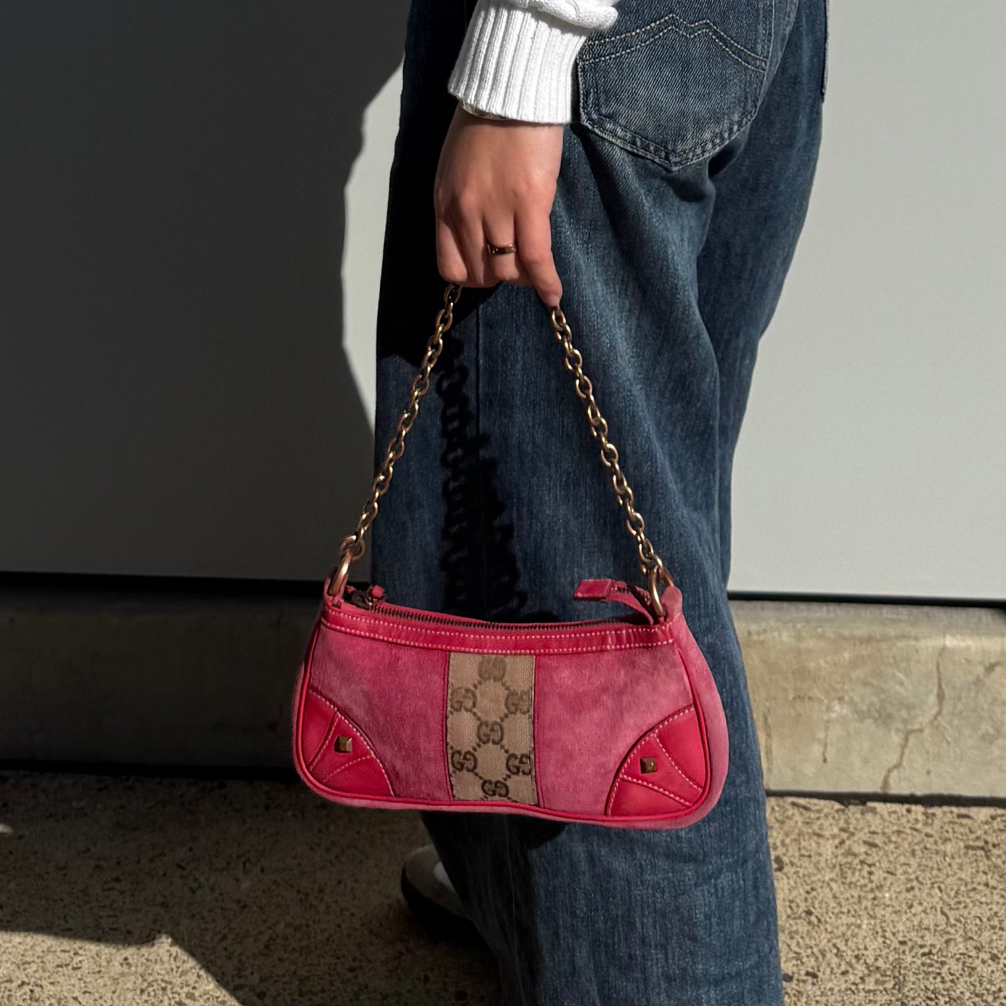 Gucci Suede Nailhead Pochette