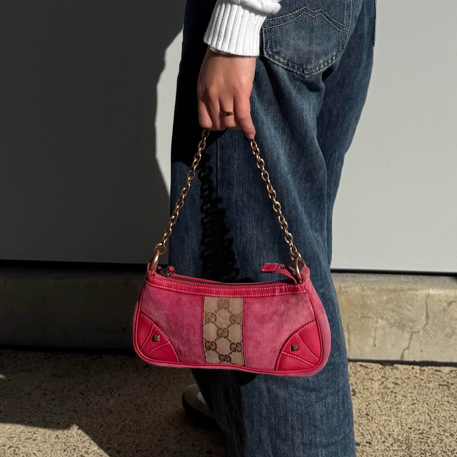 Gucci Suede Nailhead Pochette