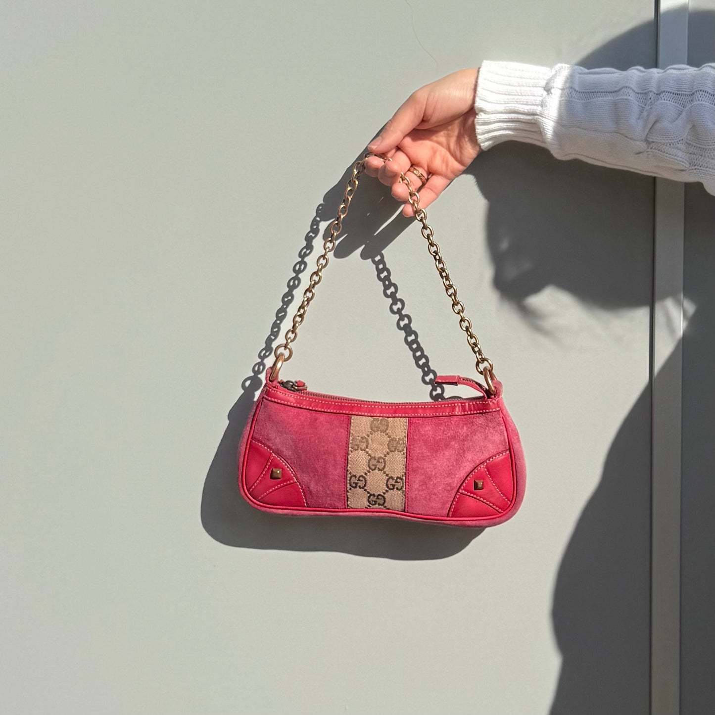 Gucci Suede Nailhead Pochette