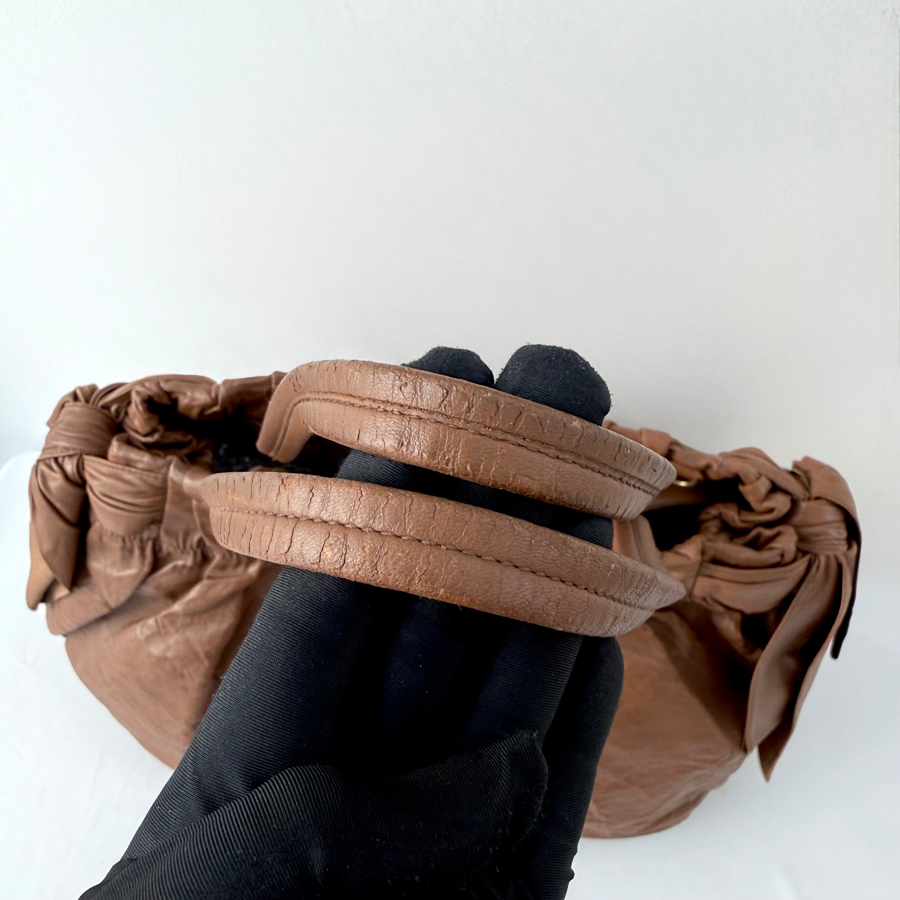PRADA Nappa Leather Bow Satchel Bag