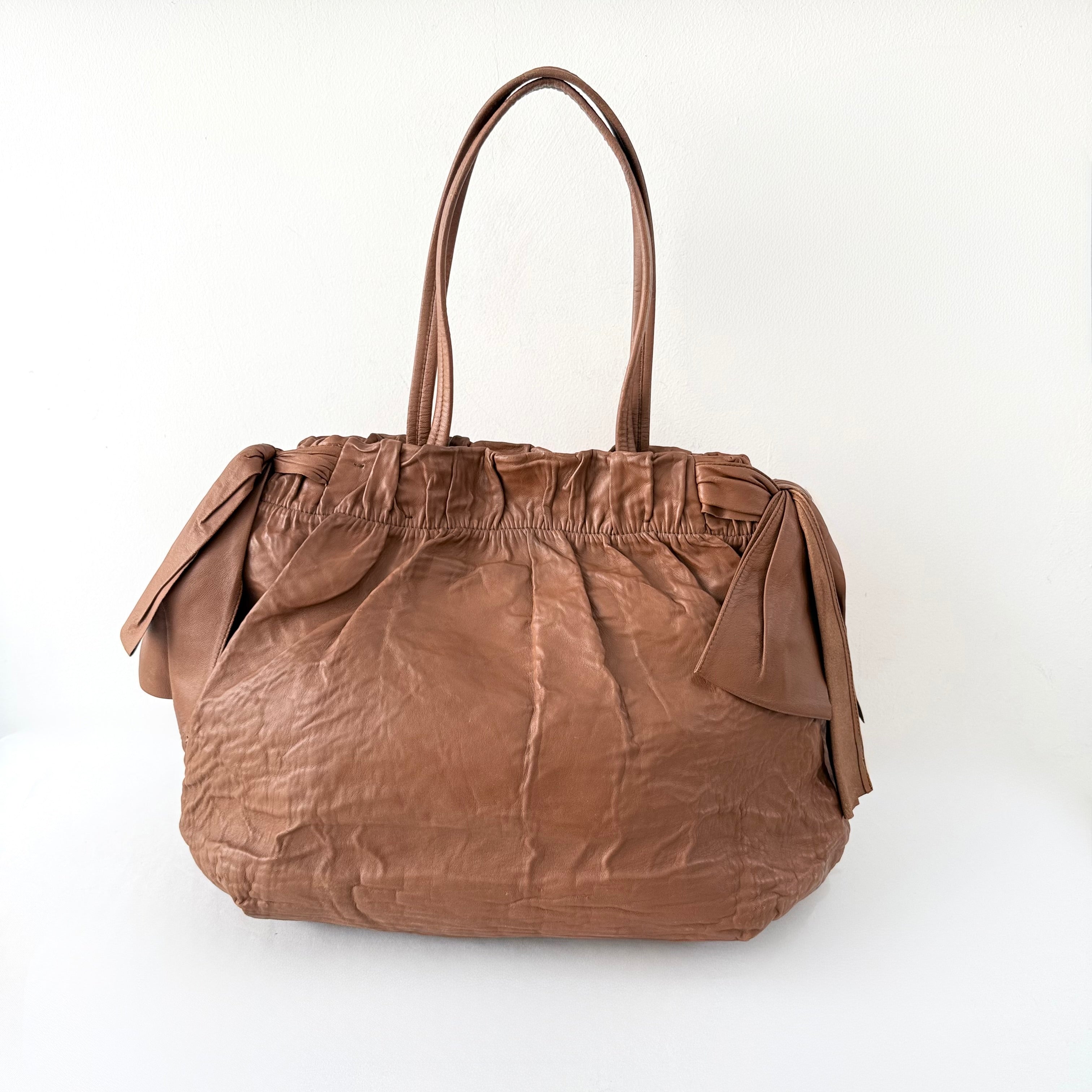 PRADA Nappa Leather Bow Satchel Bag