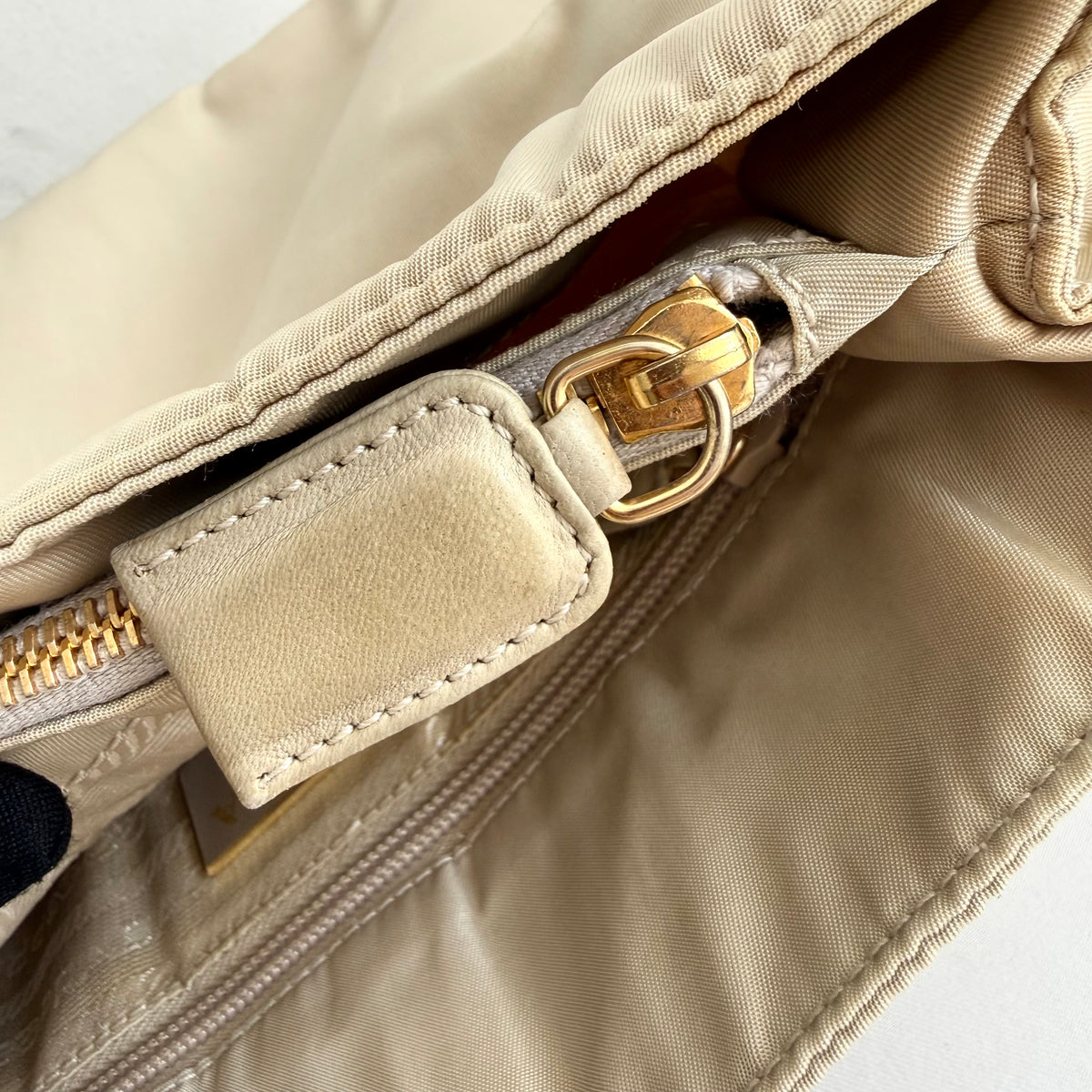 Prada Chain-Link Catena - Beige Crossbody Bag