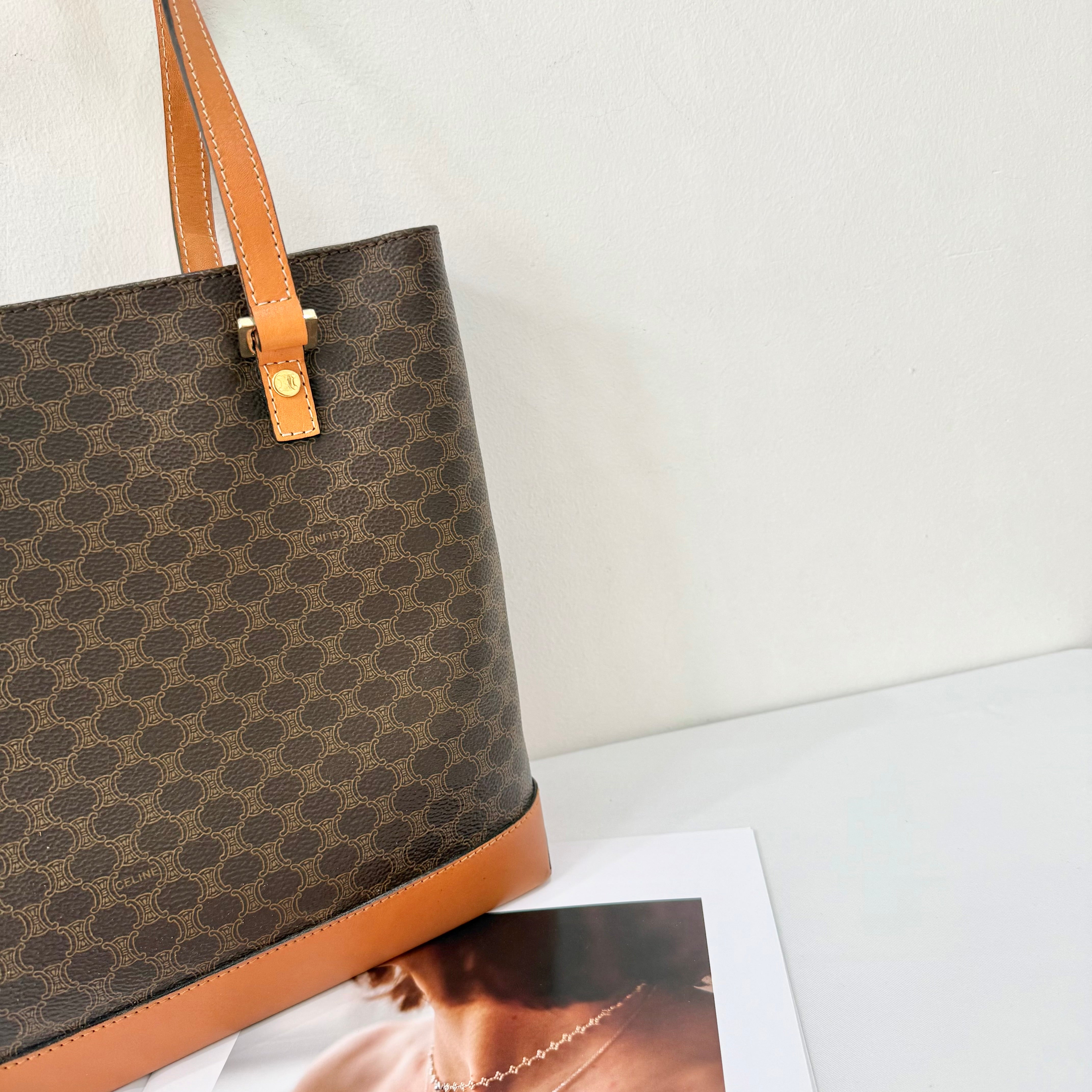 Celine Brown Macadam Triomphe Tote bag