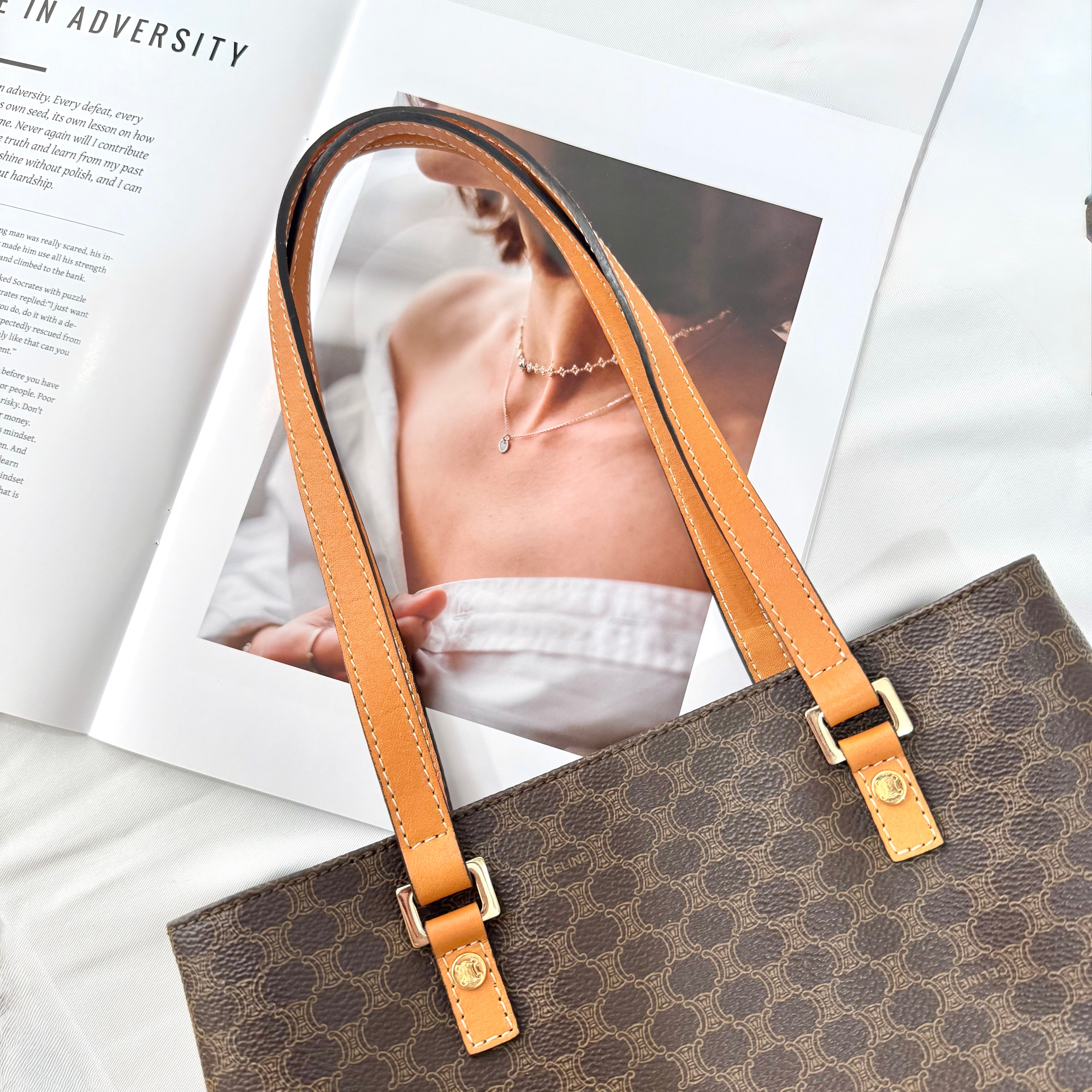 Celine Brown Macadam Triomphe Tote bag