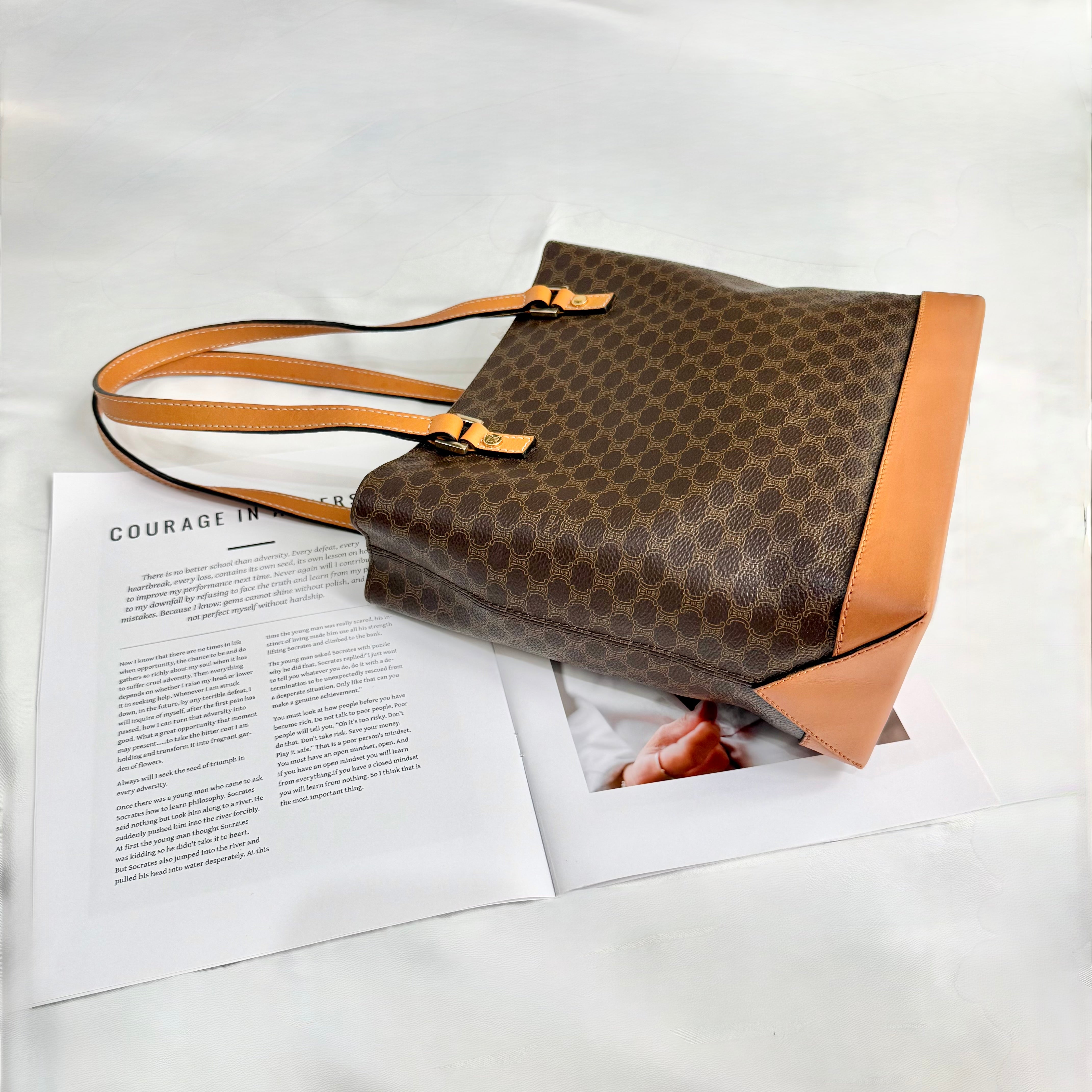 Celine Brown Macadam Triomphe Tote bag