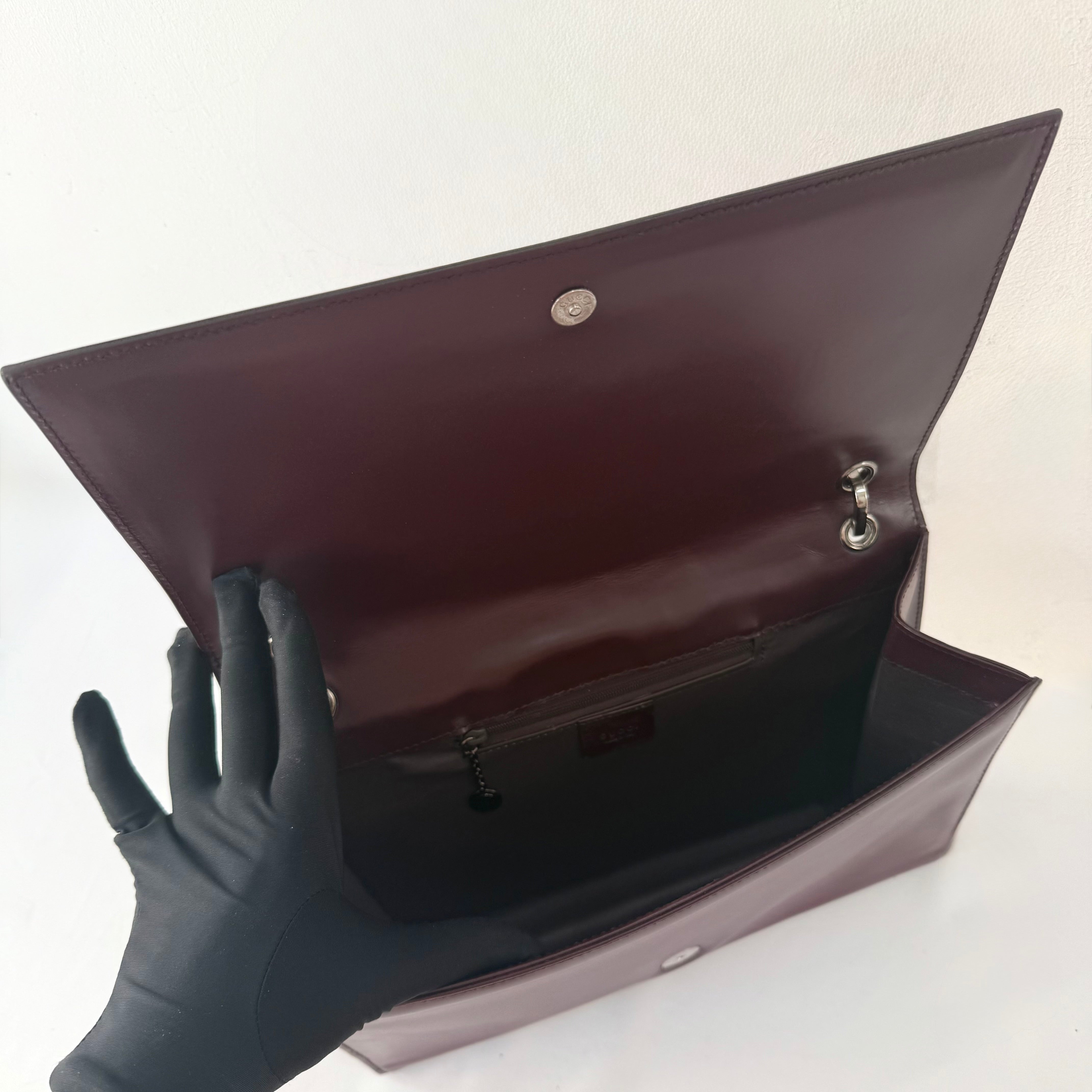 Gucci G Patent Leather Shoulder Bag
