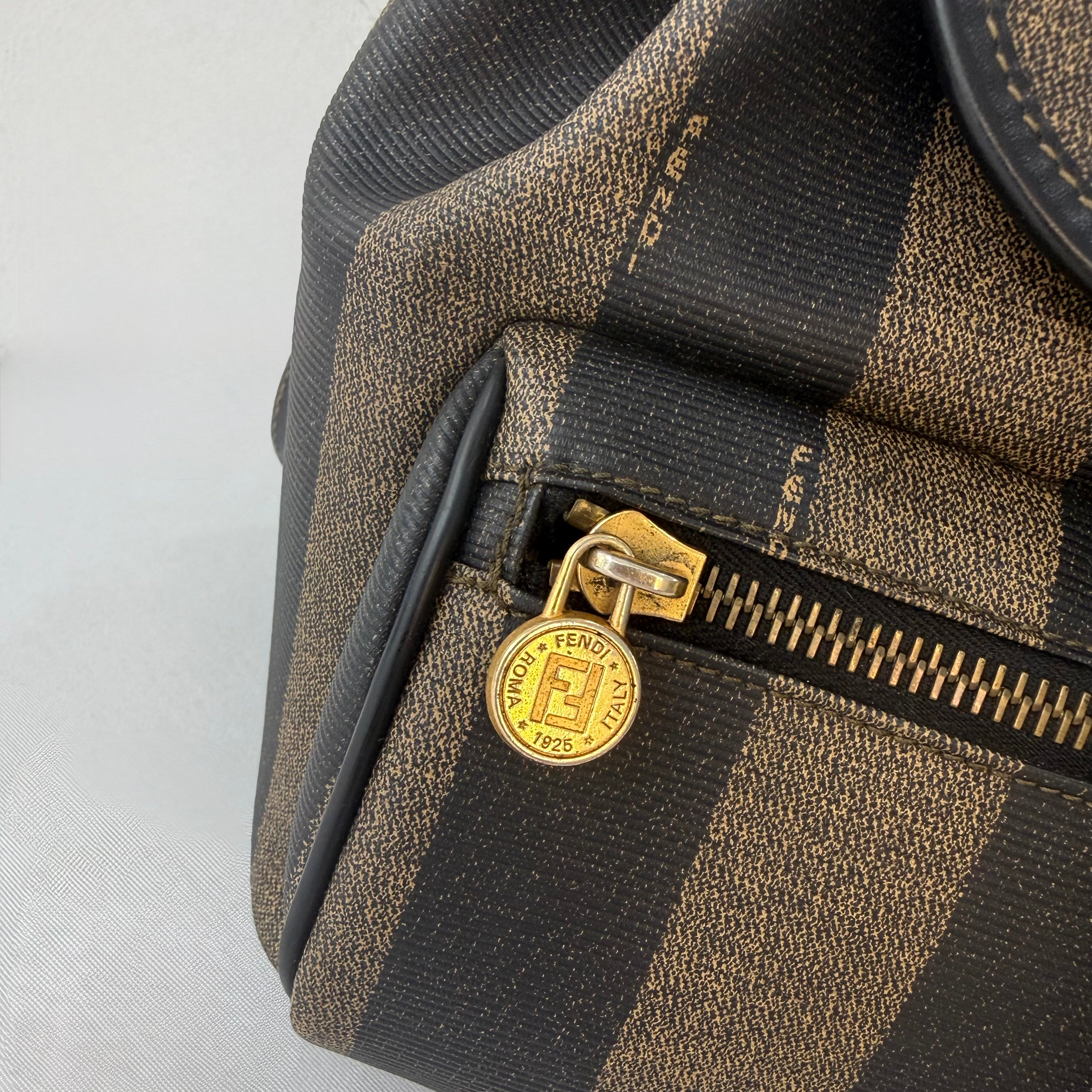 Fendi Vintage Backpack in Brown Pequin Striped