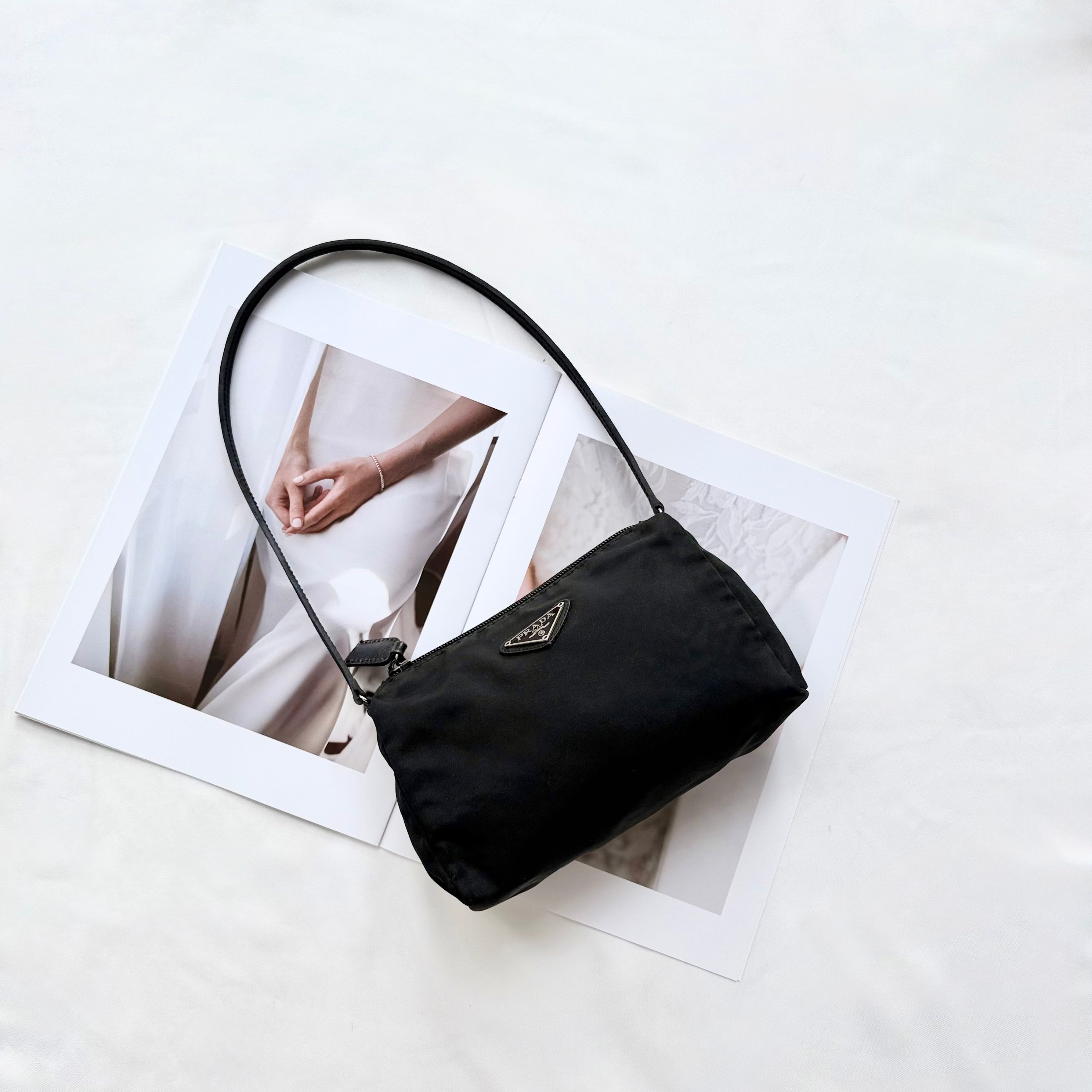 Prada Black Nylon Pochette Bag