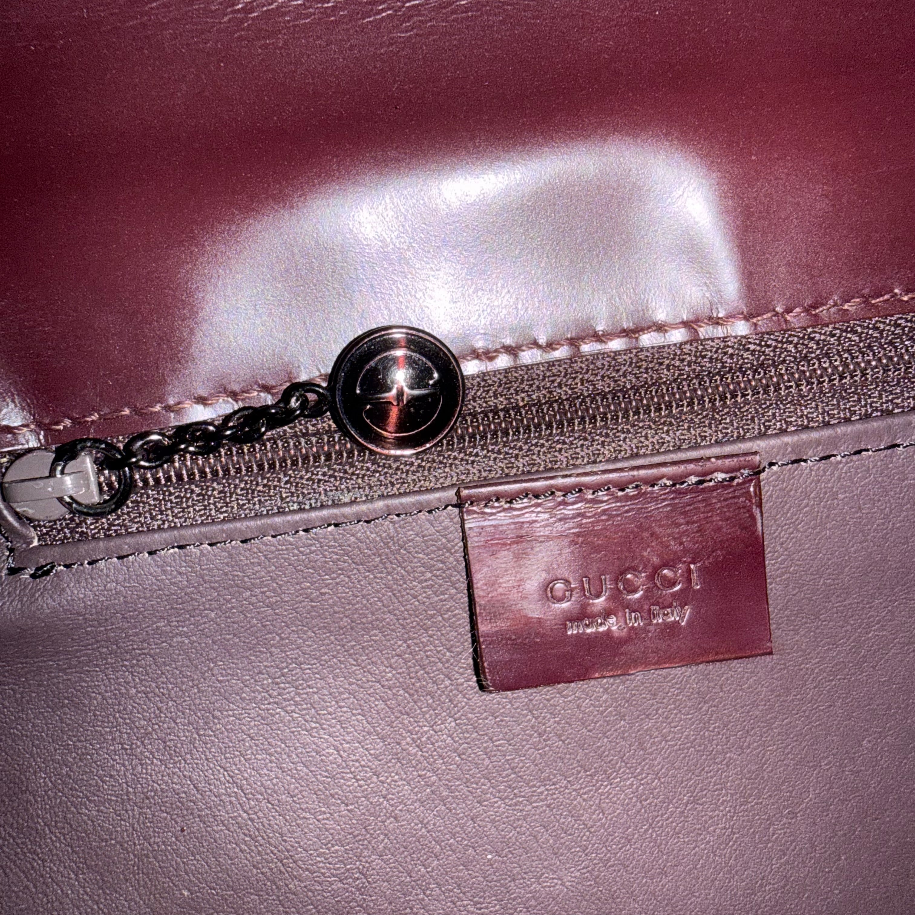 Gucci G Patent Leather Shoulder Bag