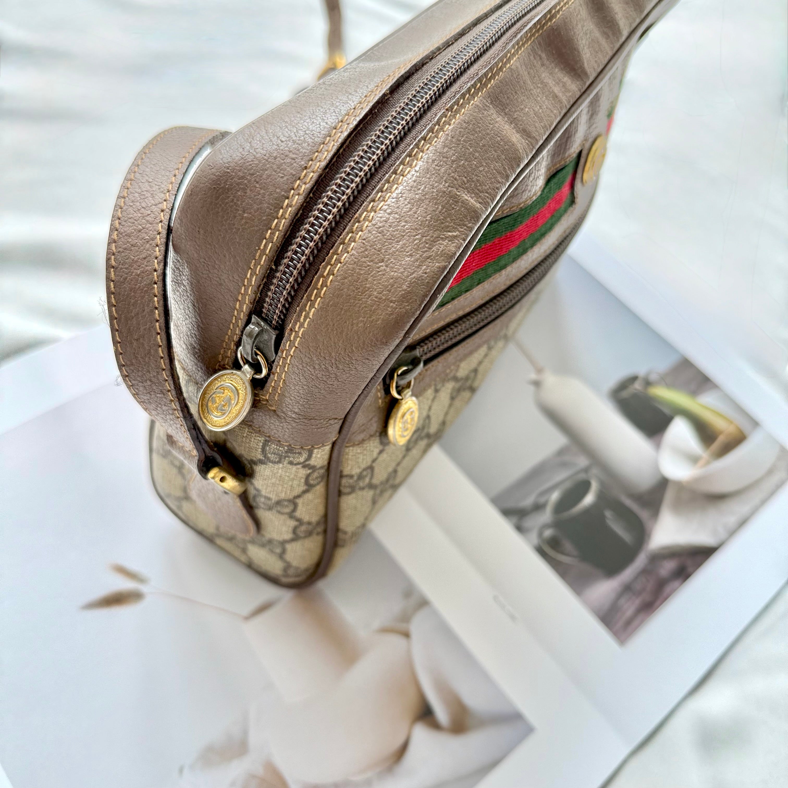 Gucci Ophidia GG Web Sherry Line Crossbody