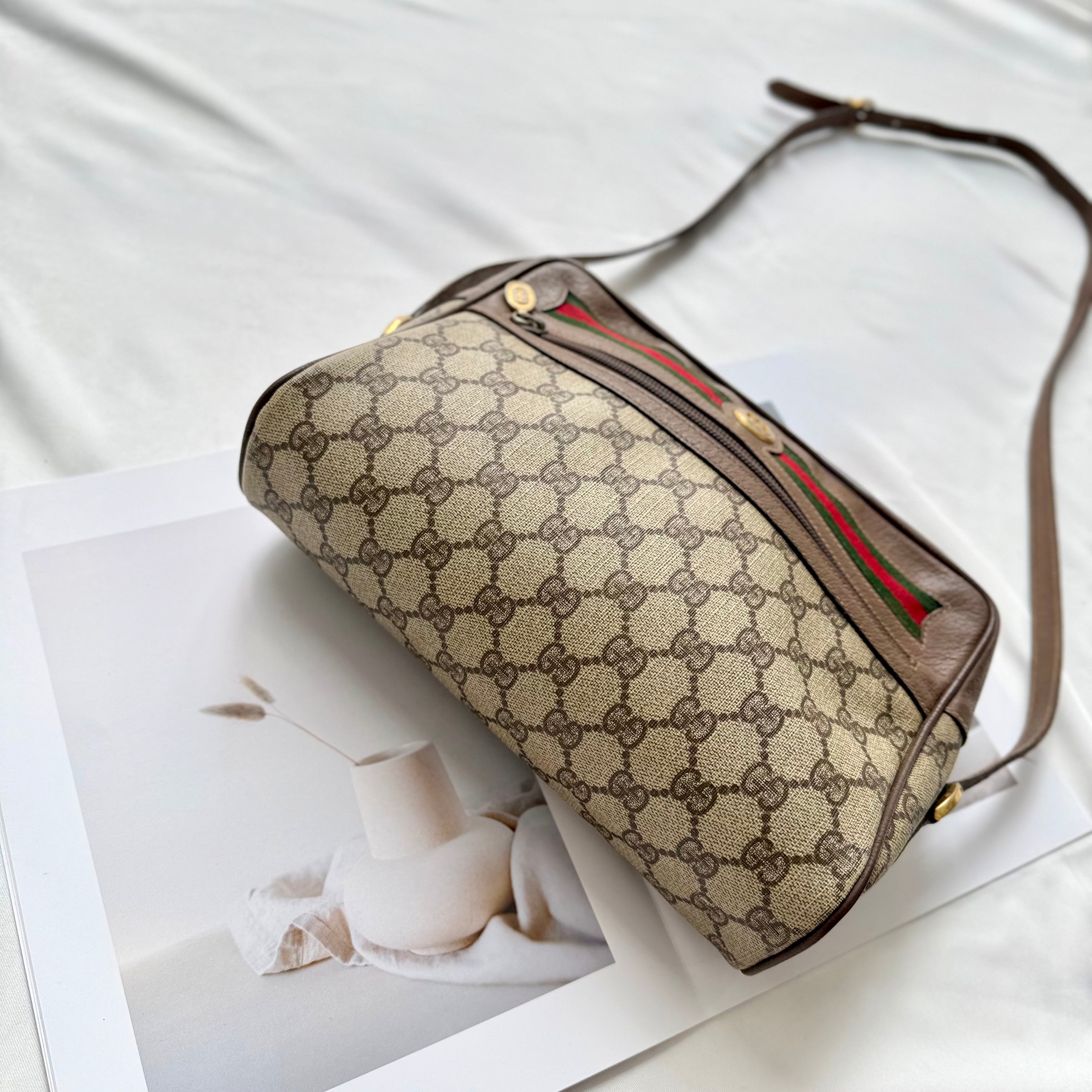 Gucci Ophidia GG Web Sherry Line Crossbody