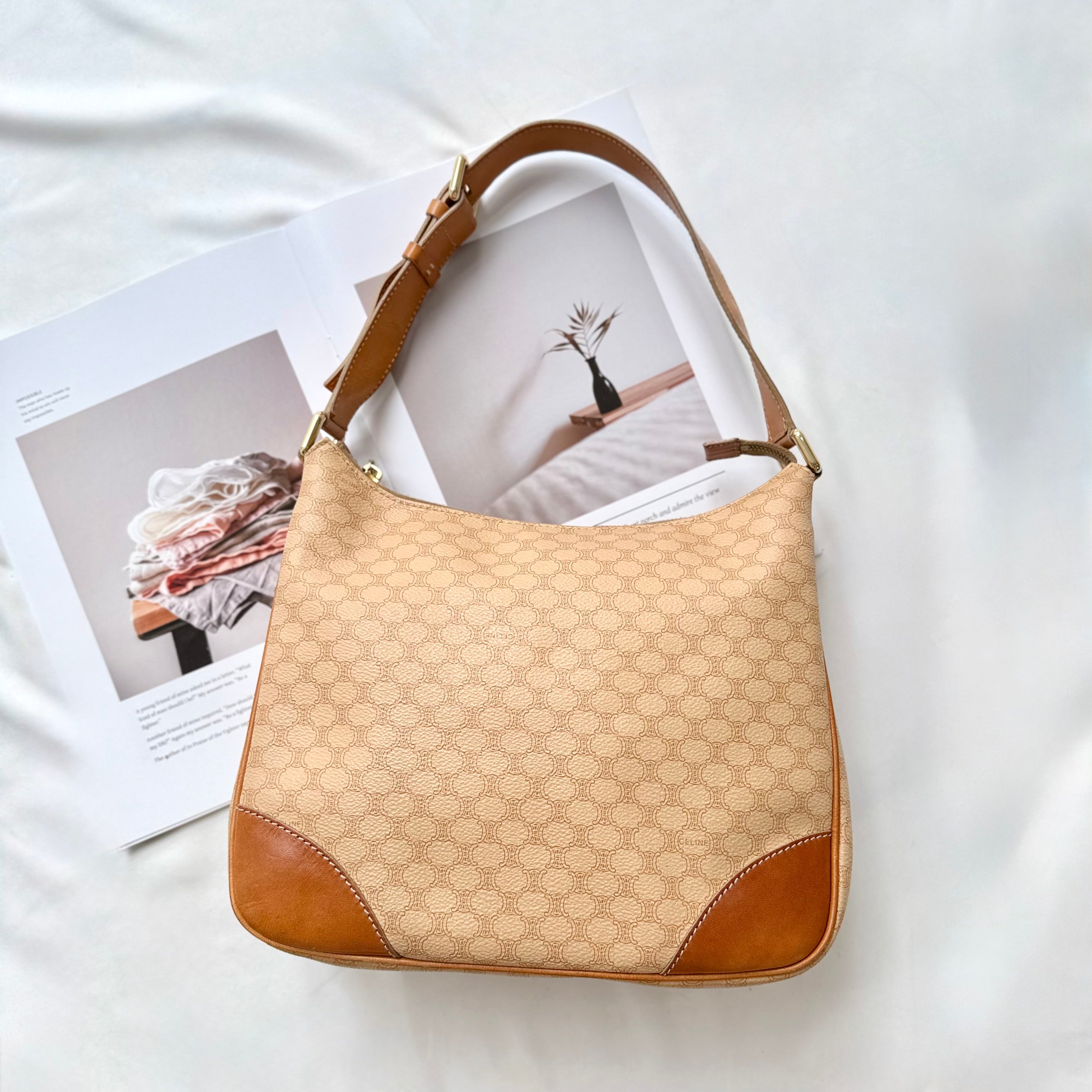 Celine Brown Macadam Shoulder Bag