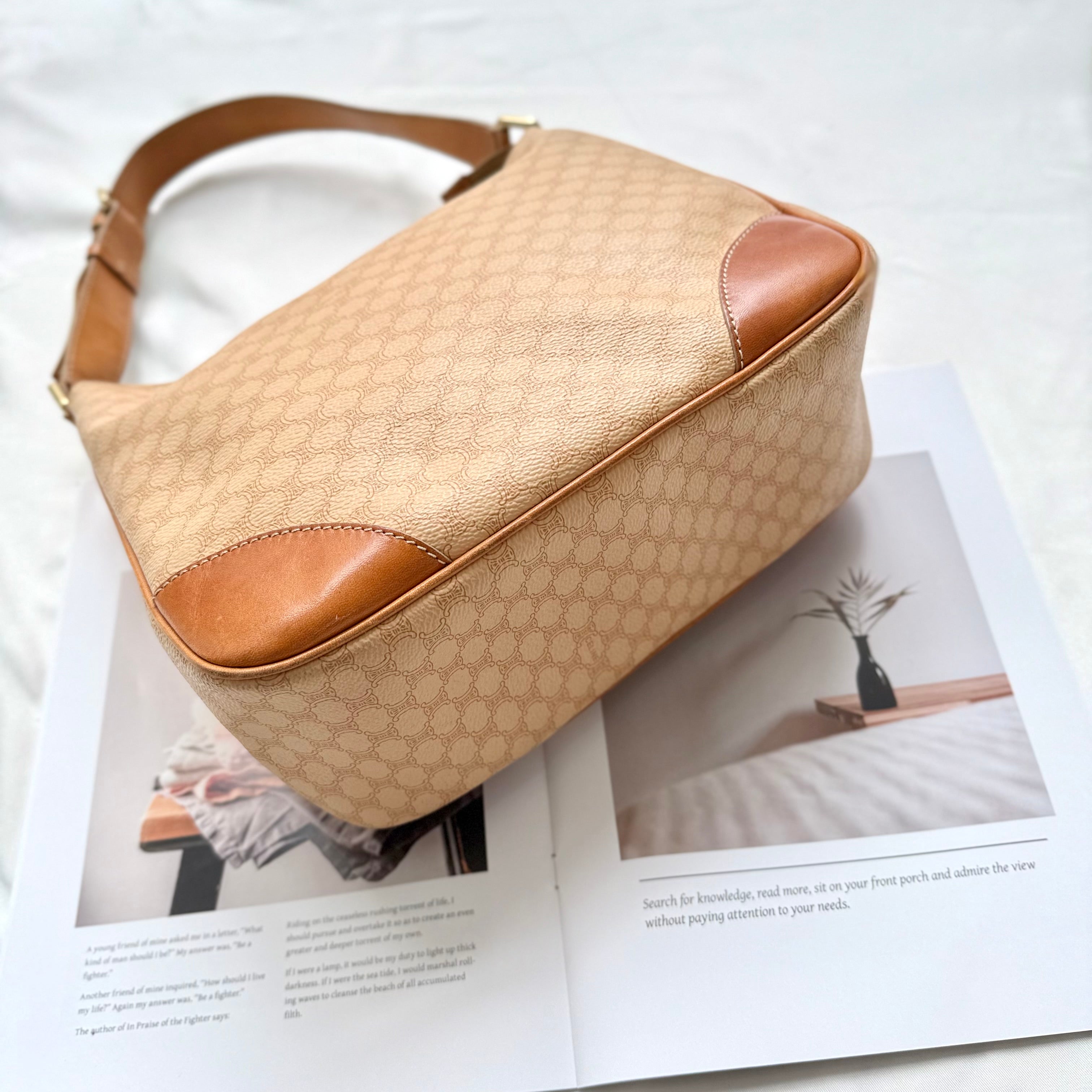 Celine Brown Macadam Shoulder Bag