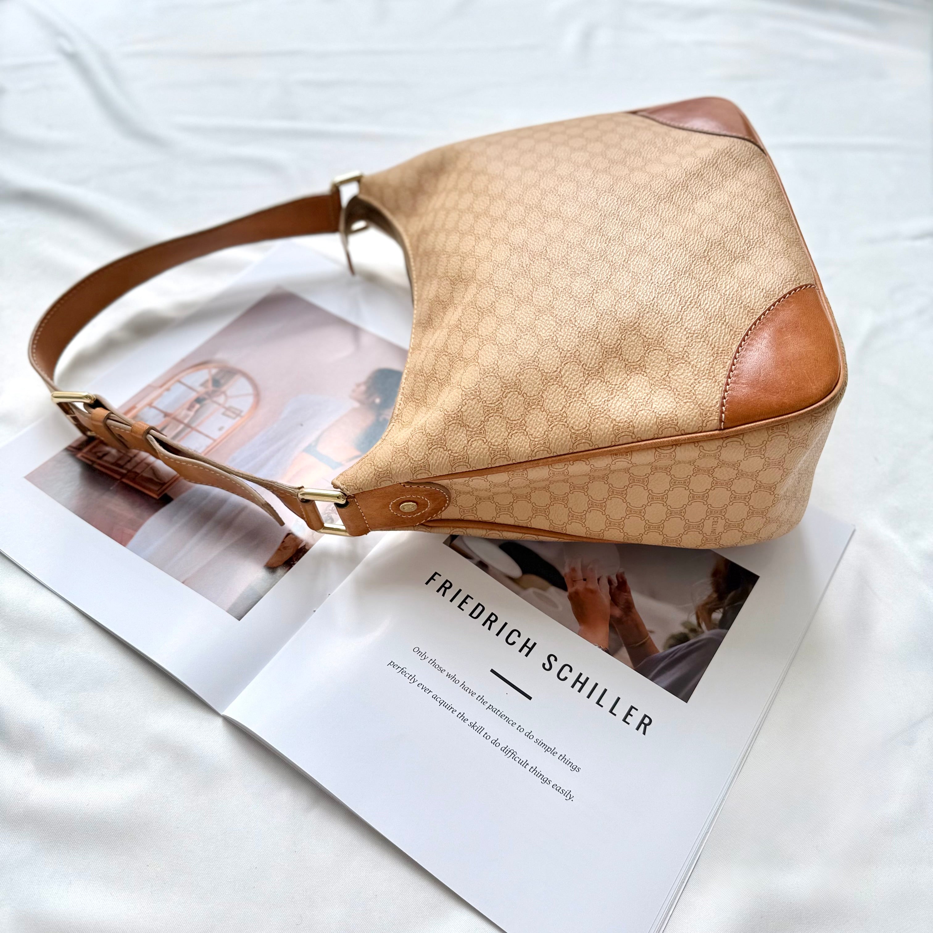 Celine Brown Macadam Shoulder Bag