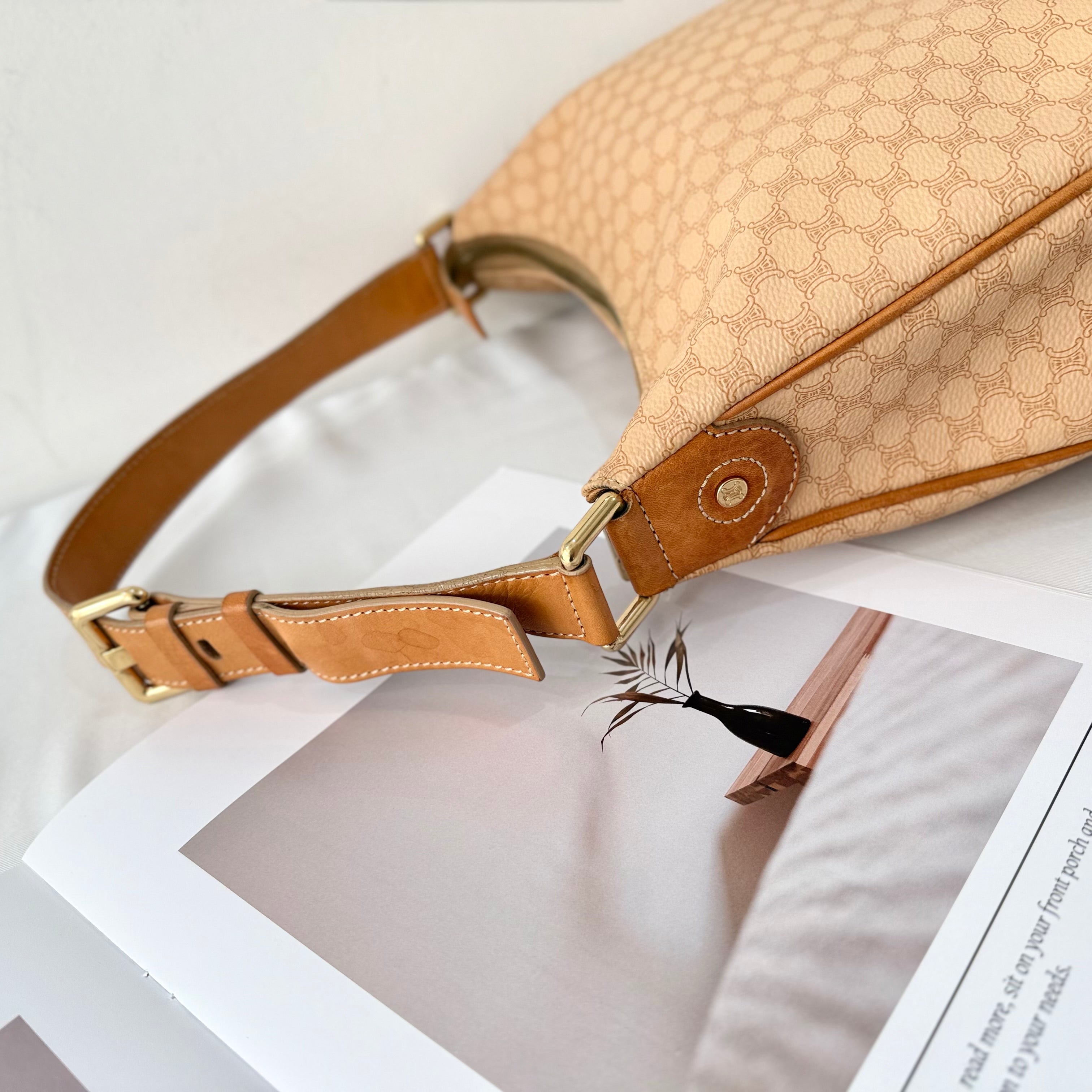 Celine Brown Macadam Shoulder Bag