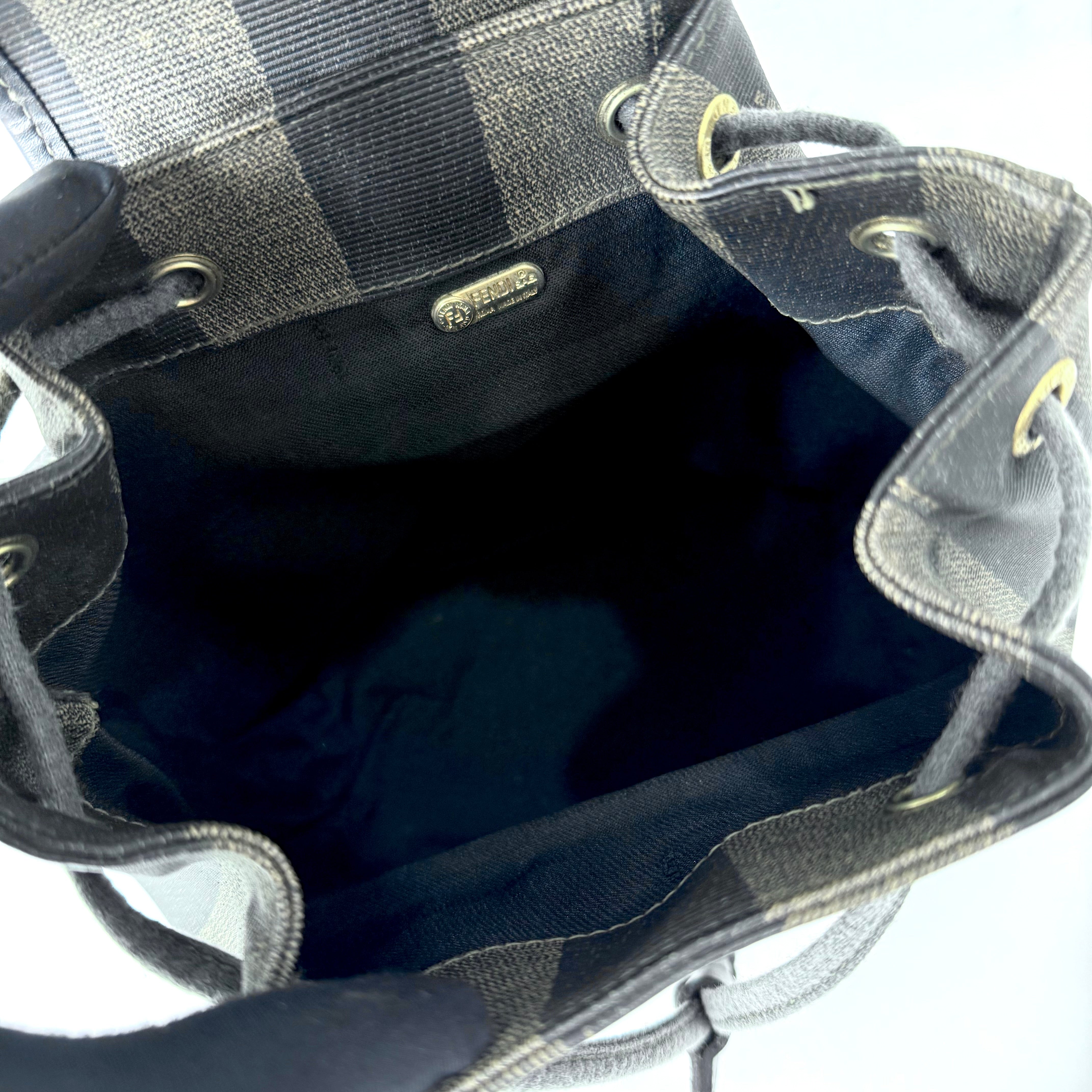 Fendi Vintage Backpack in Brown Pequin Striped