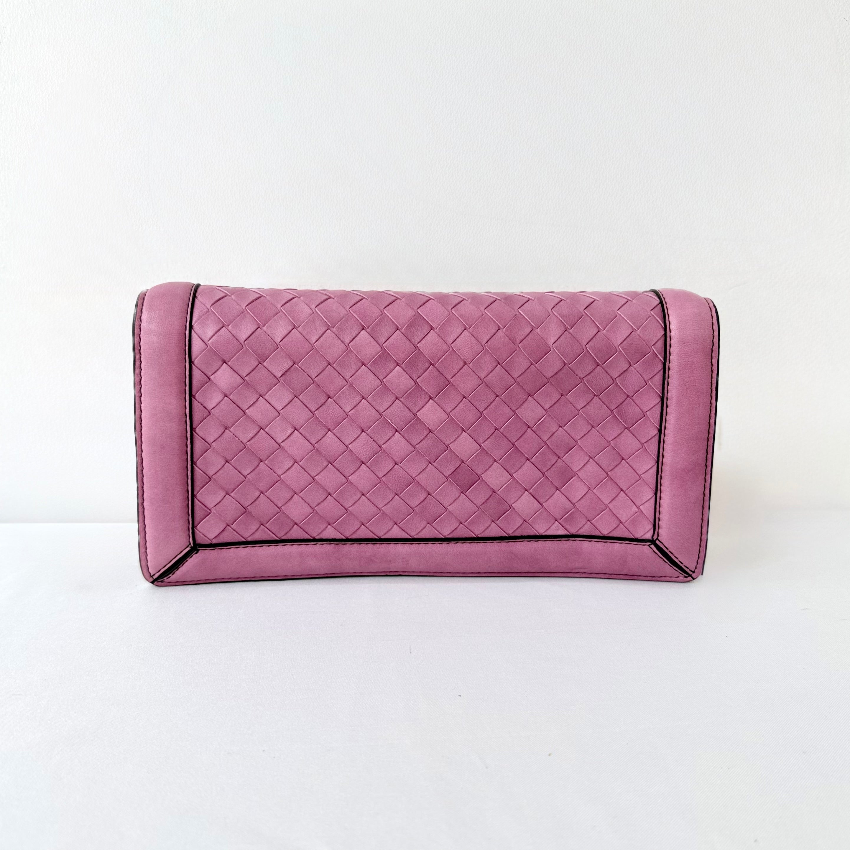 Bottega Veneta Pink Nappa Intrecciato Olimpia Knot Crossbody