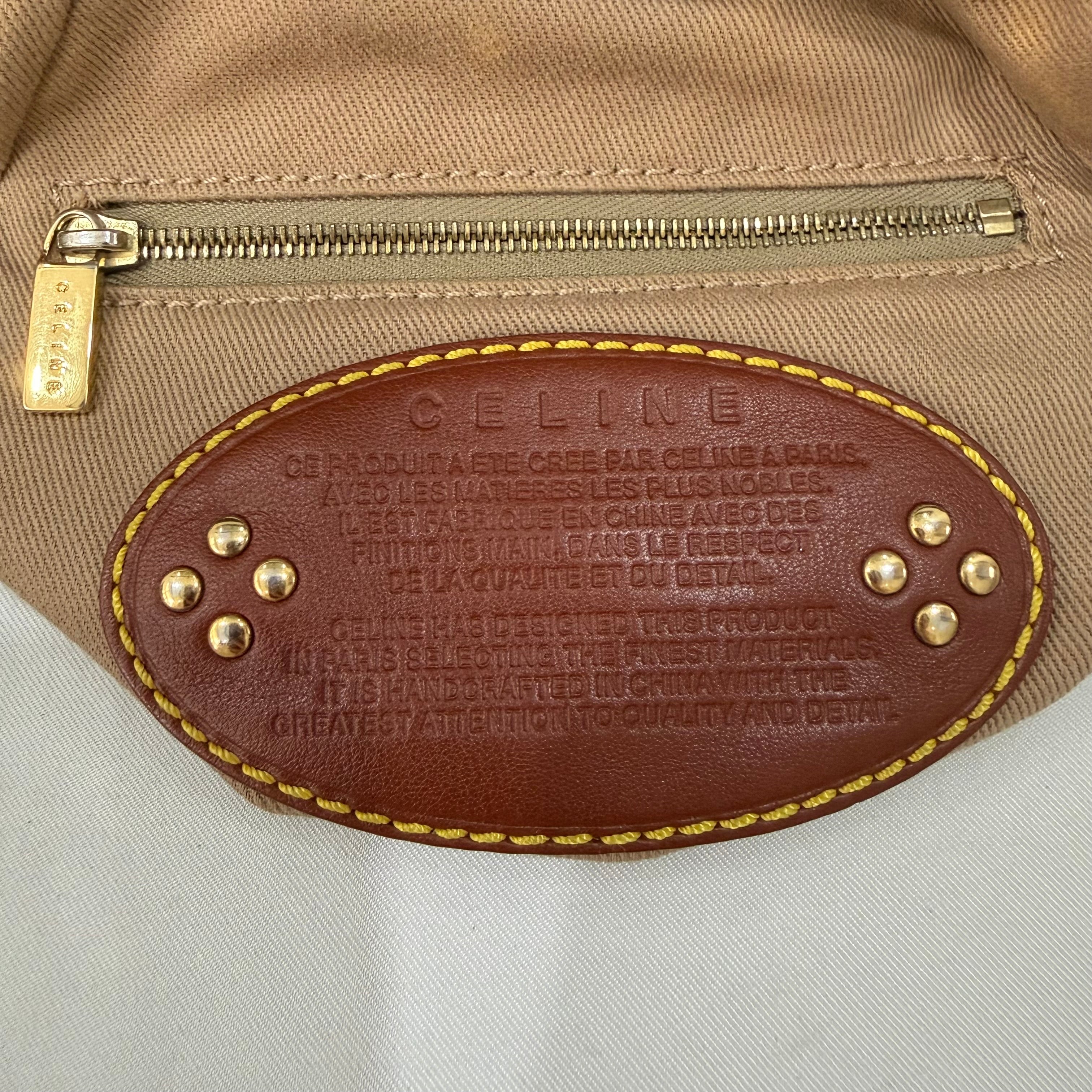 Celine Macadam Brown Hobo Shoulder Bag