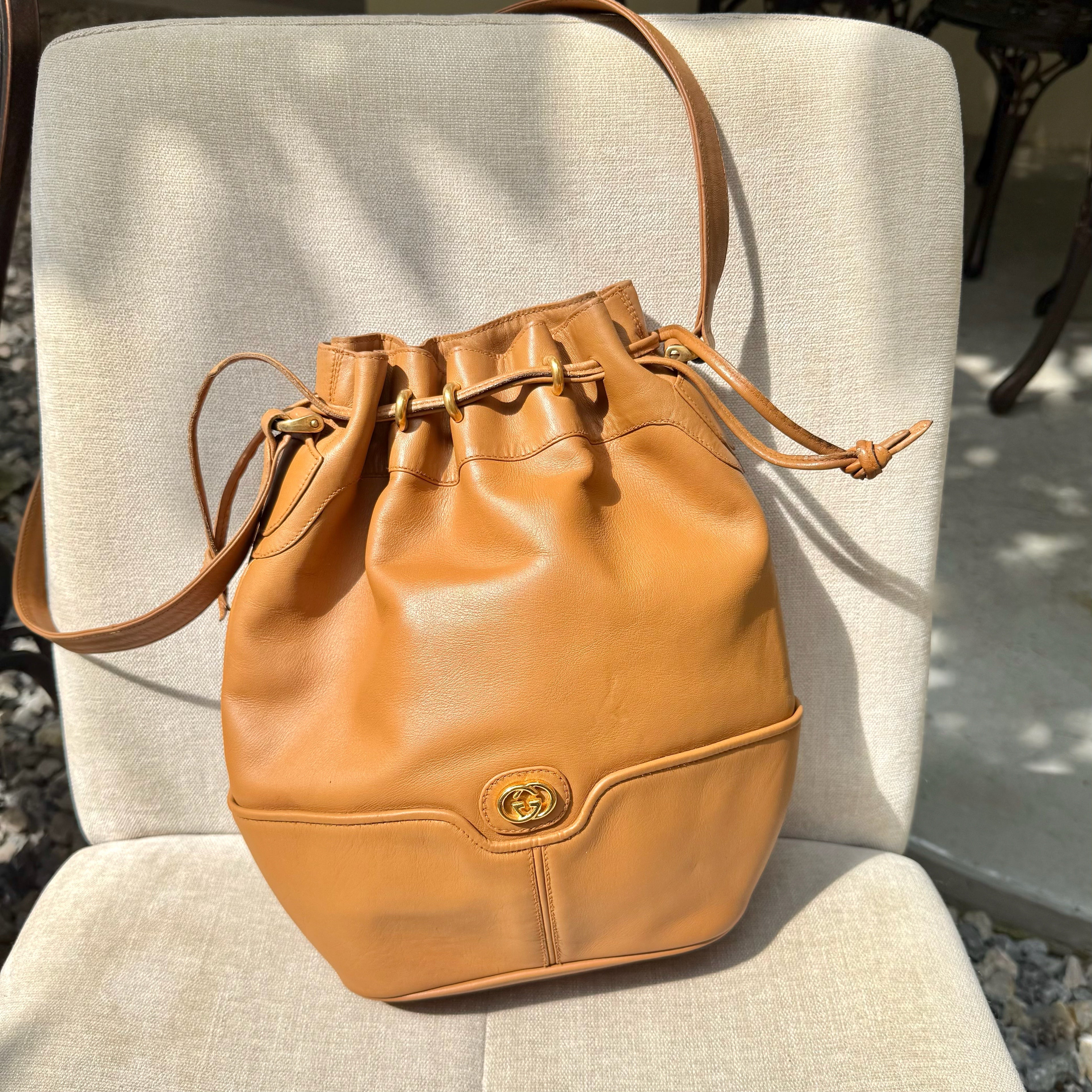 Gucci Vintage Drawstring Bucket Bag