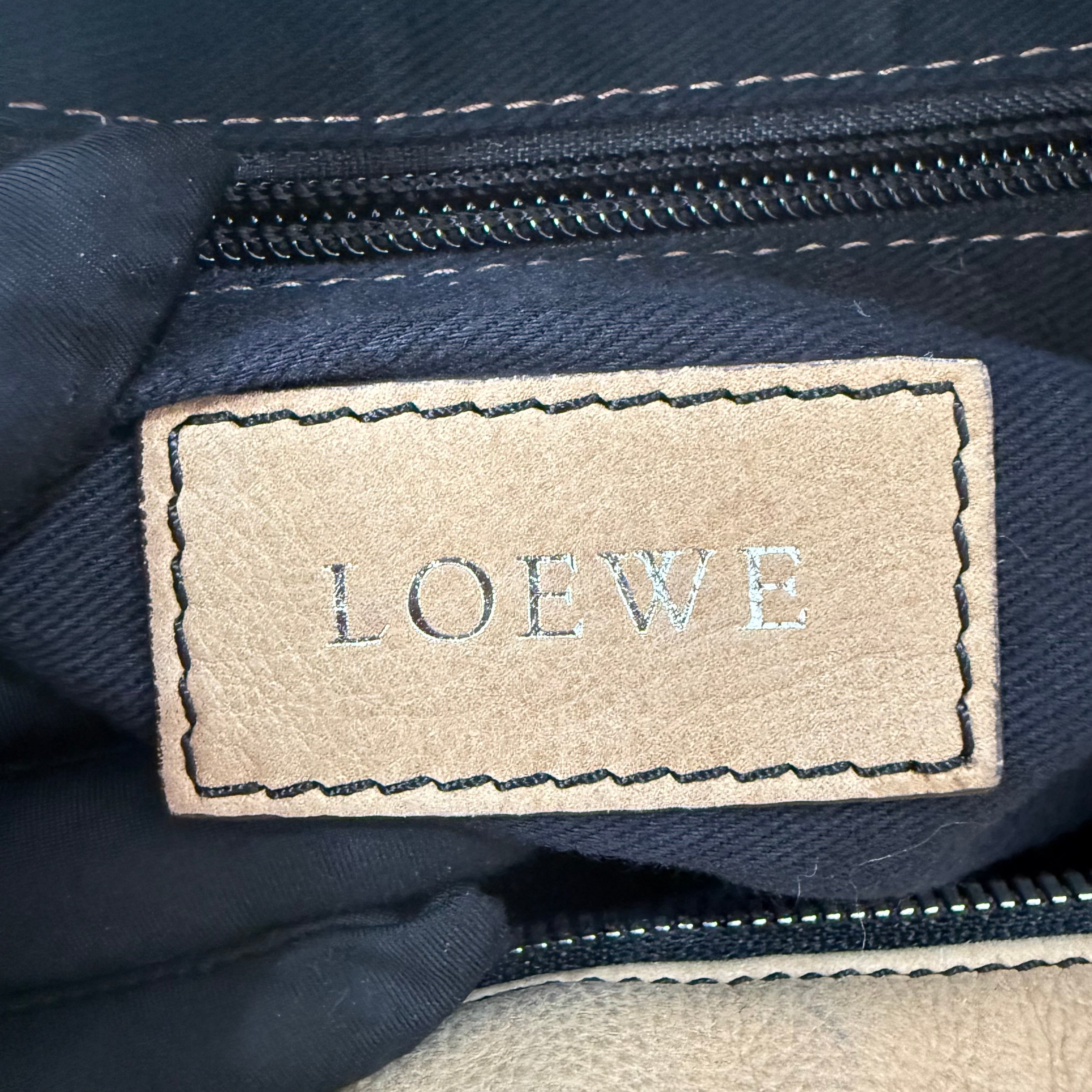 Loewe Signature Anagram Beige Leather Shoulder Bag