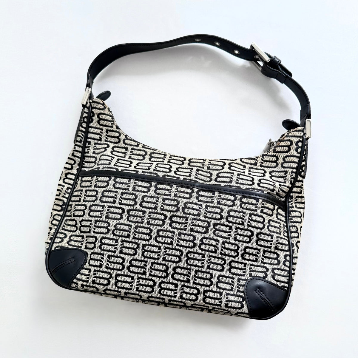 Balenciaga Monogram Jacquard Shoulder Bag Grey
