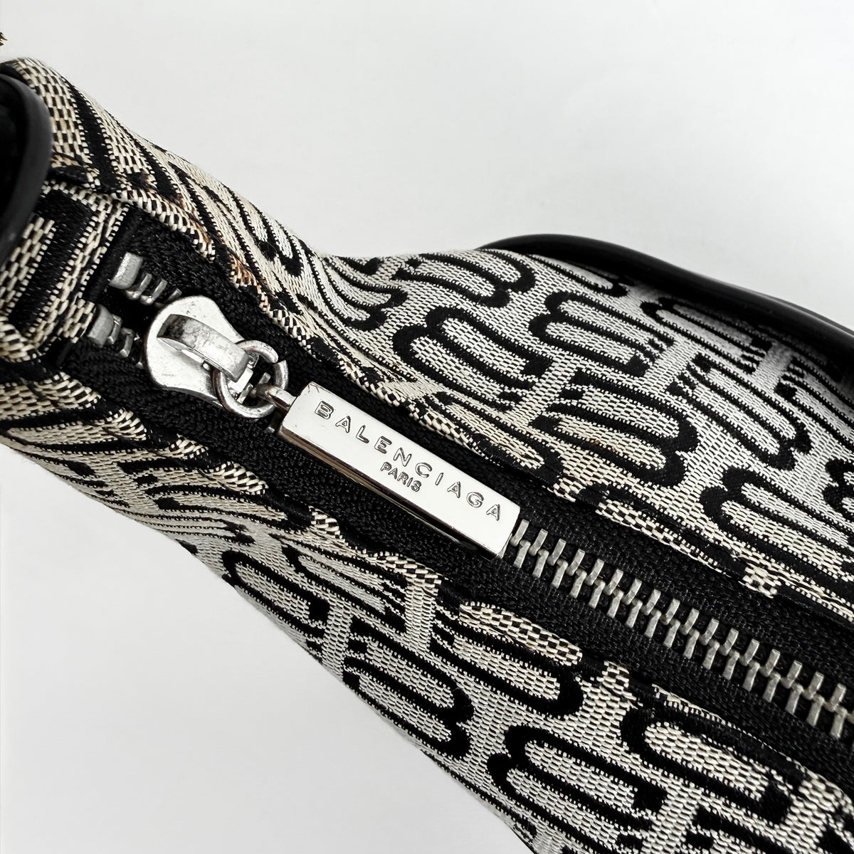 Balenciaga Monogram Jacquard Shoulder Bag Grey