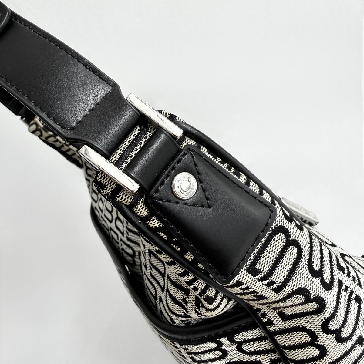 Balenciaga Monogram Jacquard Shoulder Bag Grey
