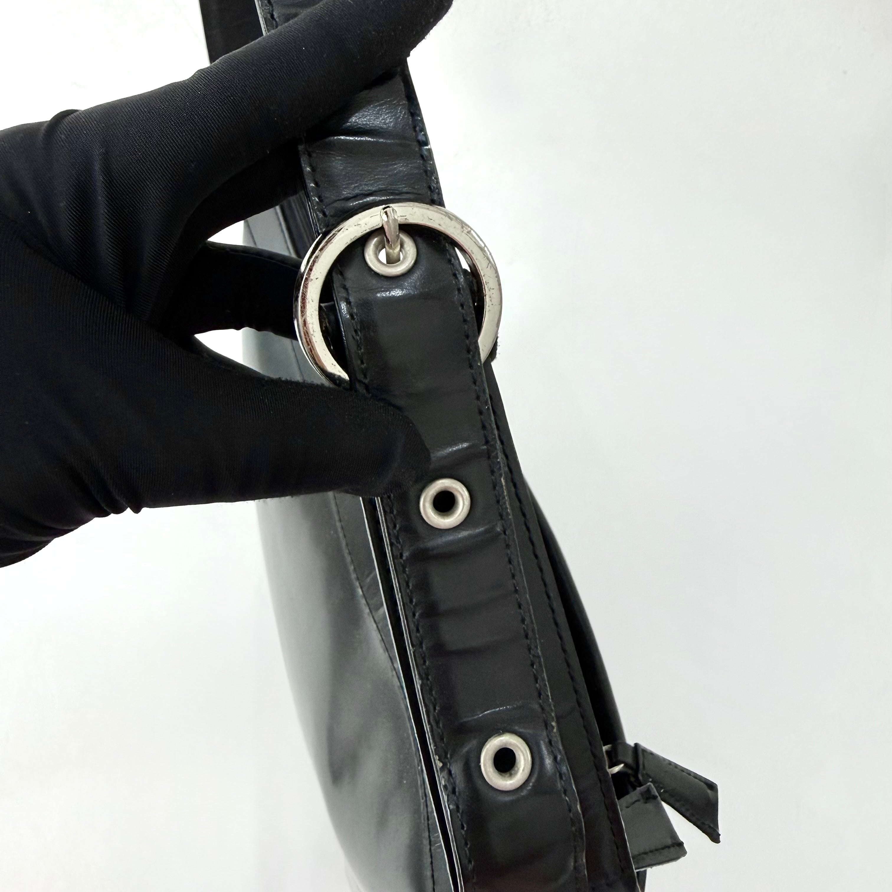 Burberry house check trimmed leather shoulder bag