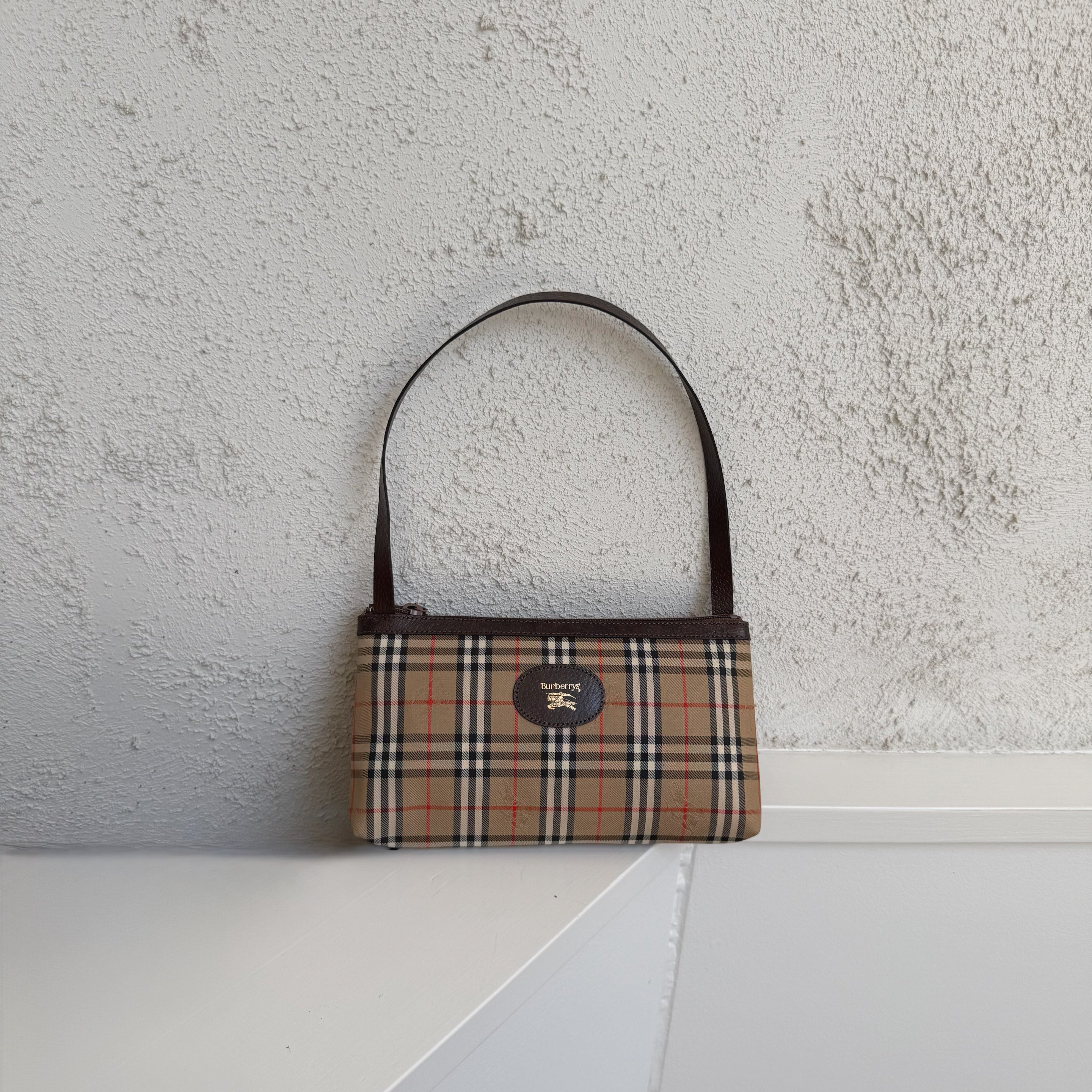 Burberry Haymarket Check Canvas Shoulder Bag