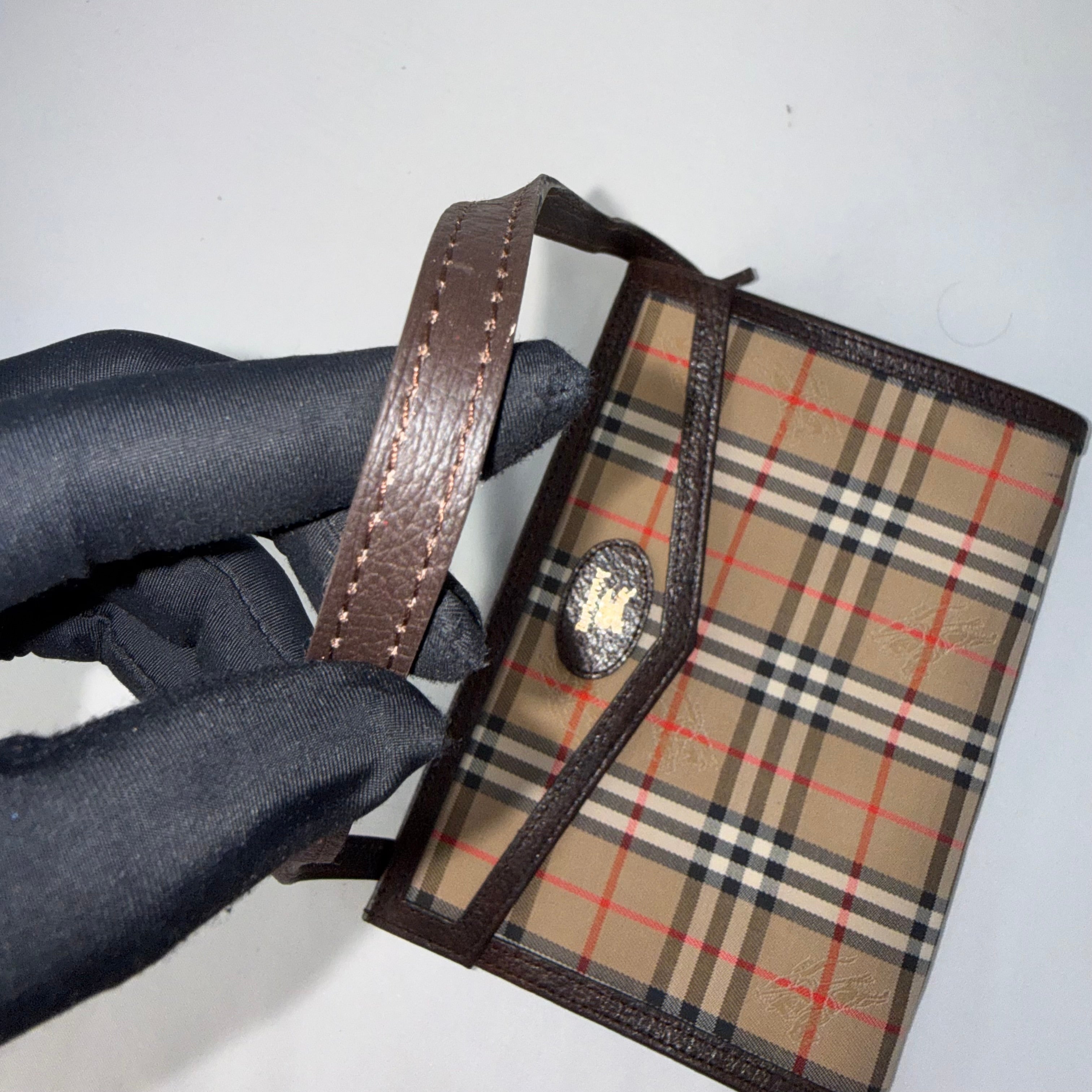 Burberry Vintage Haymarket Check Canvas Envelope Shoulder Bag