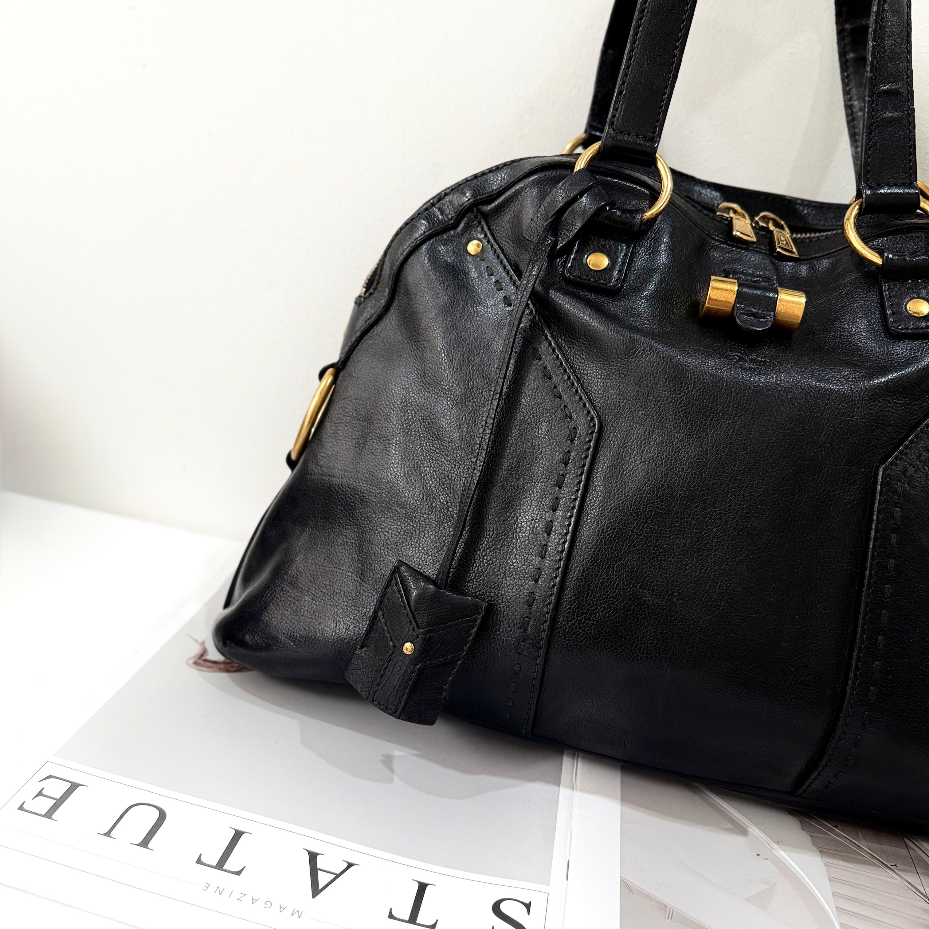 YVES SAINT LAURENT BLACK MUSE TOTE BAG