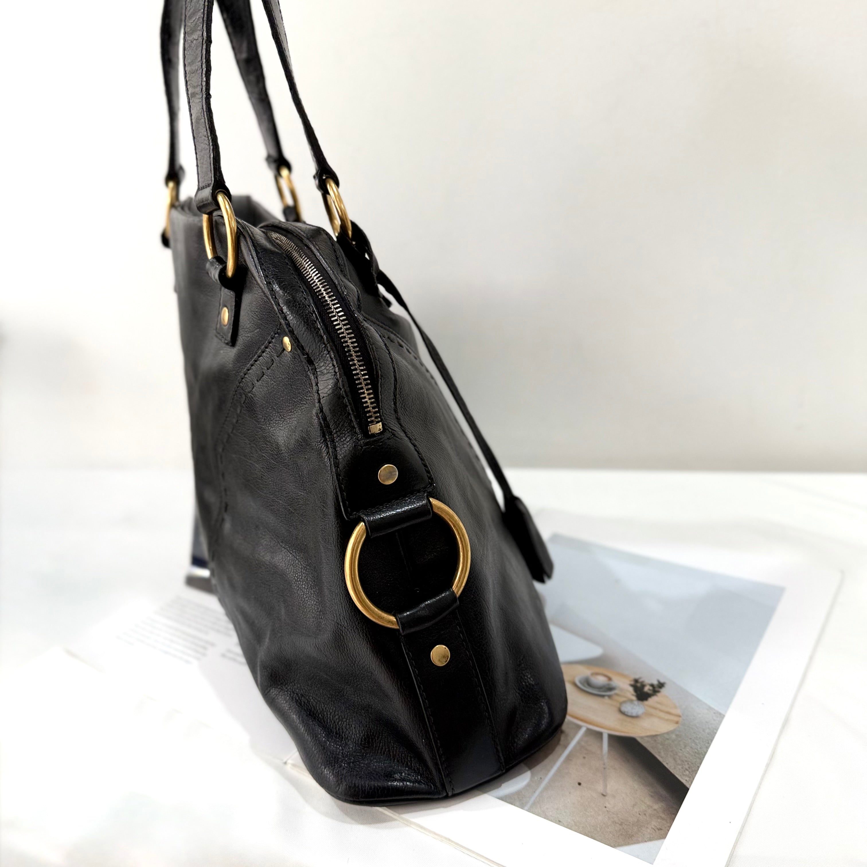 YVES SAINT LAURENT BLACK MUSE TOTE BAG